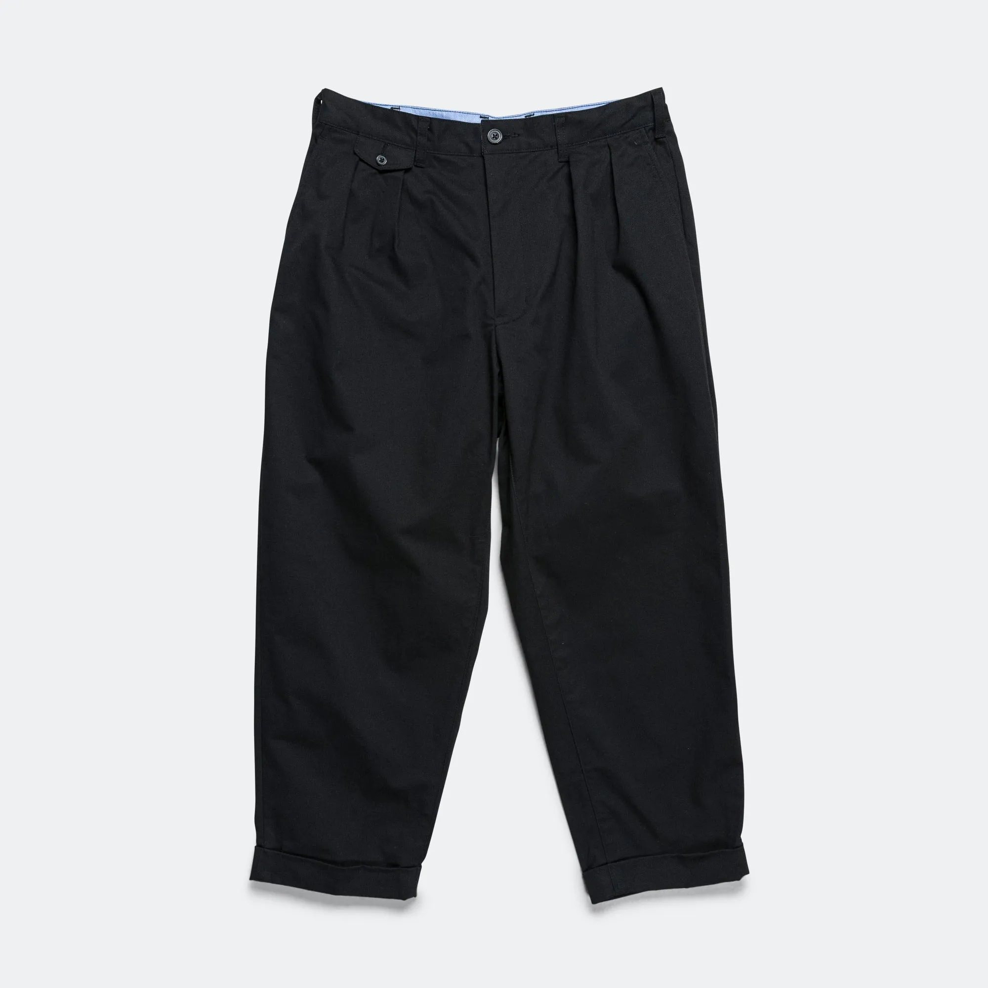 Beams Clothing 2 Pleats Trousers Twill - Black
