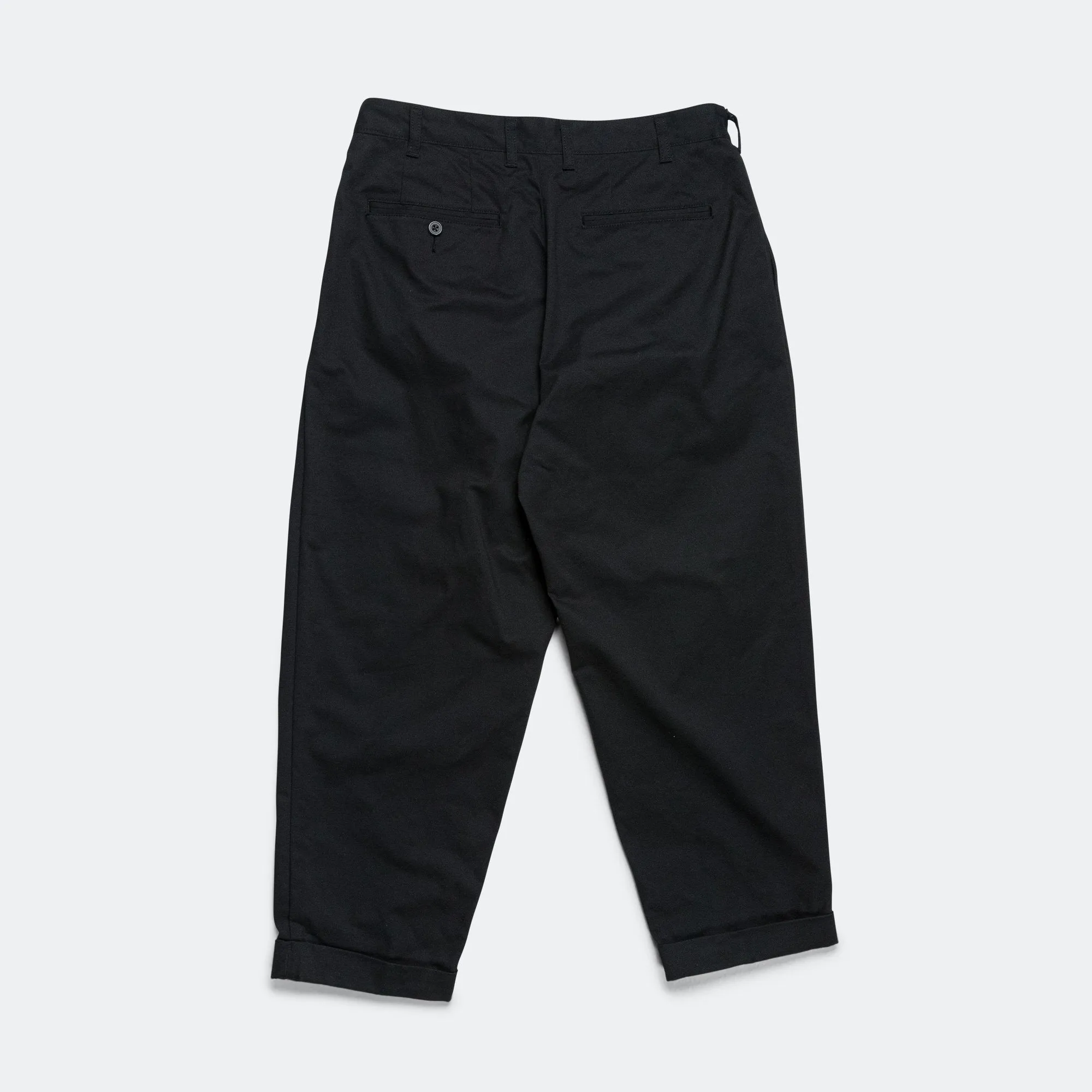 Beams Clothing 2 Pleats Trousers Twill - Black