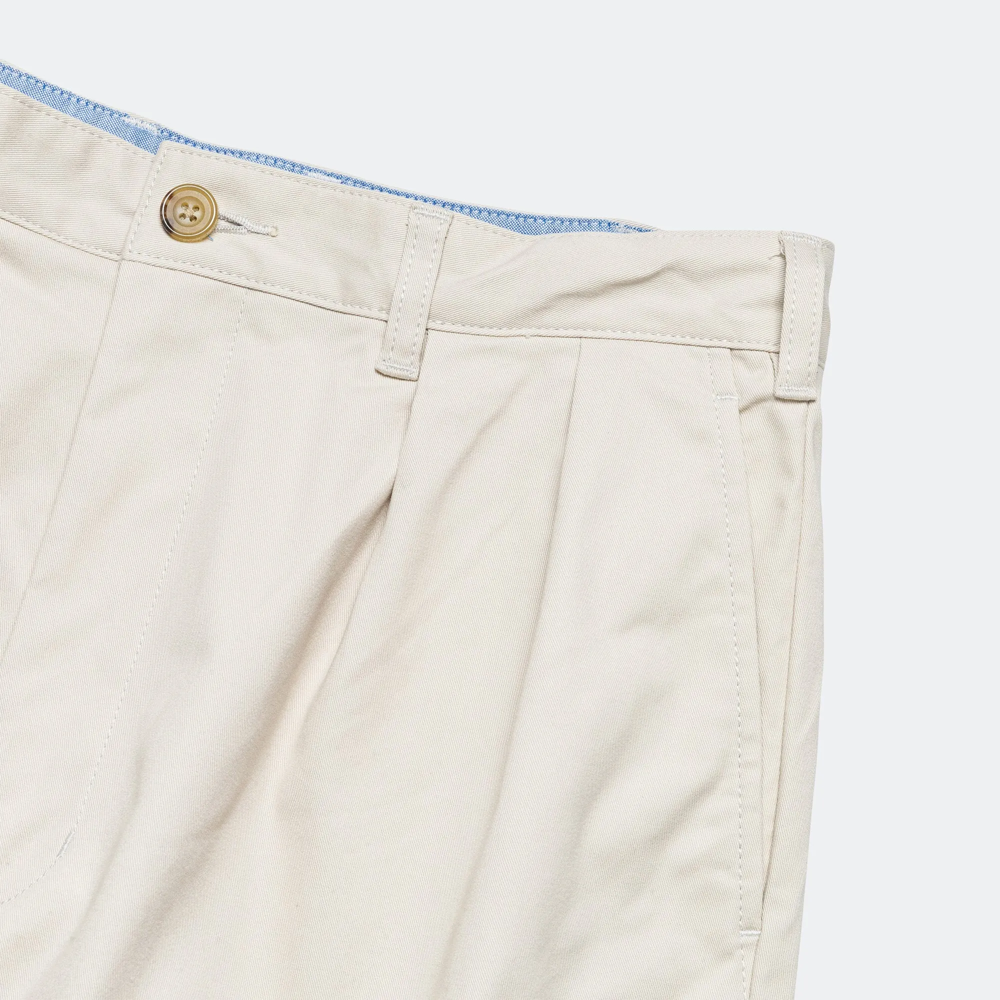 Beams Clothing 2 Pleats Trousers Twill - Cement