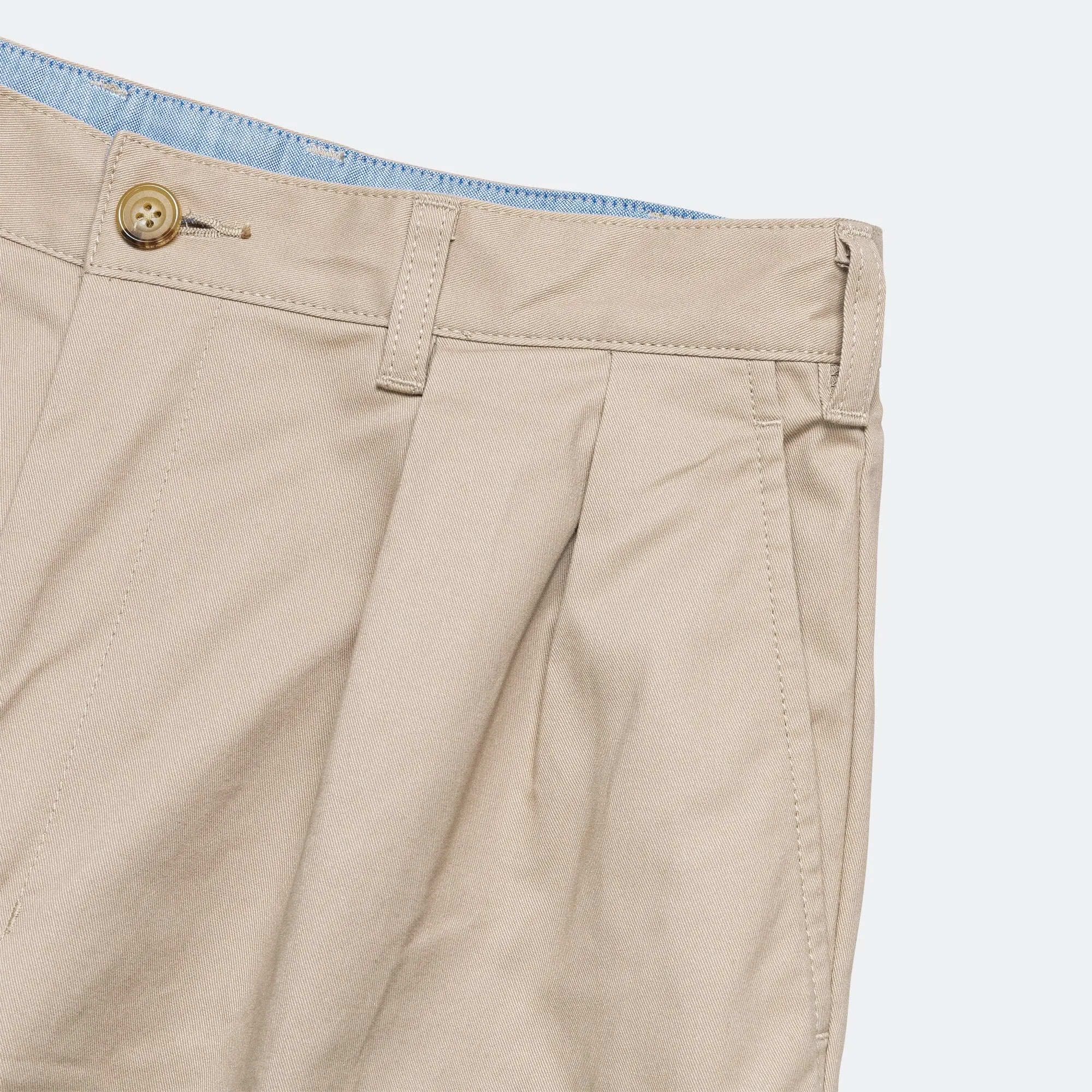 Beams Clothing 2 Pleats Trousers Twill - Khaki