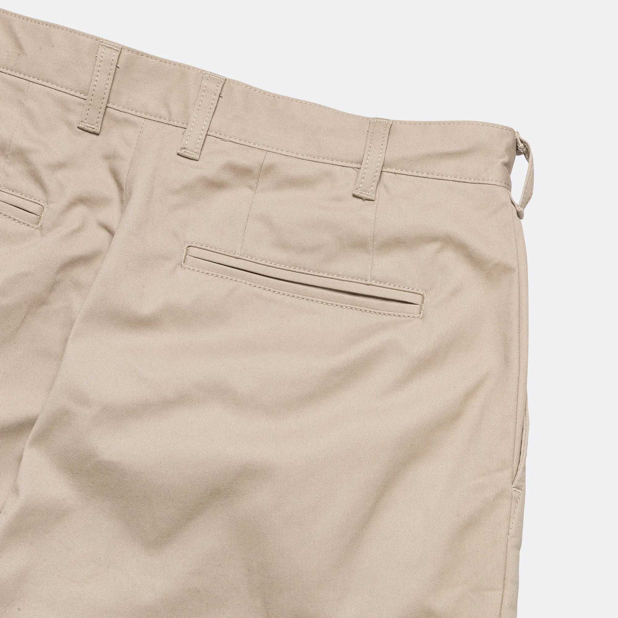 Beams Clothing 2 Pleats Trousers Twill - Khaki