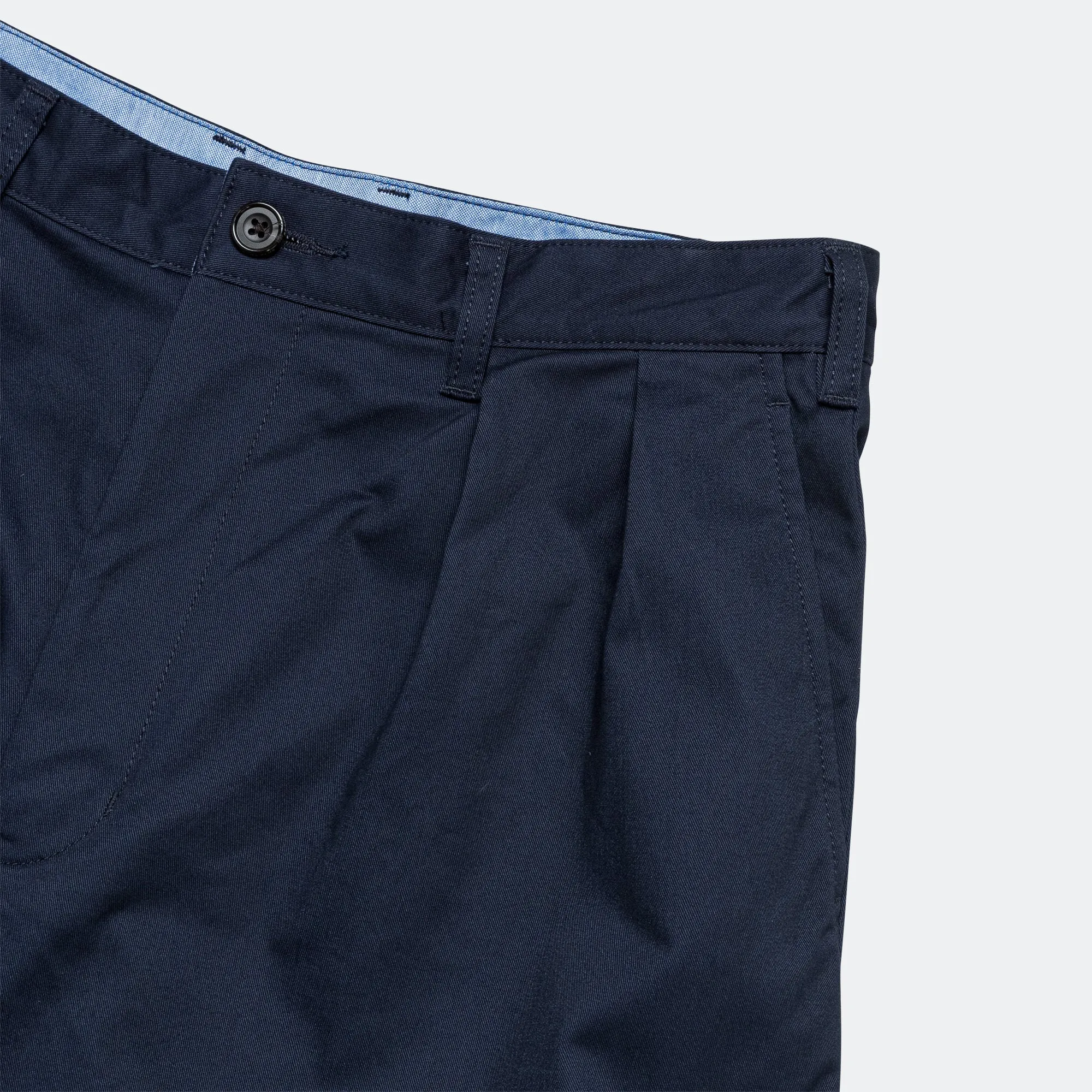 Beams Clothing 2 Pleats Trousers Twill - Navy