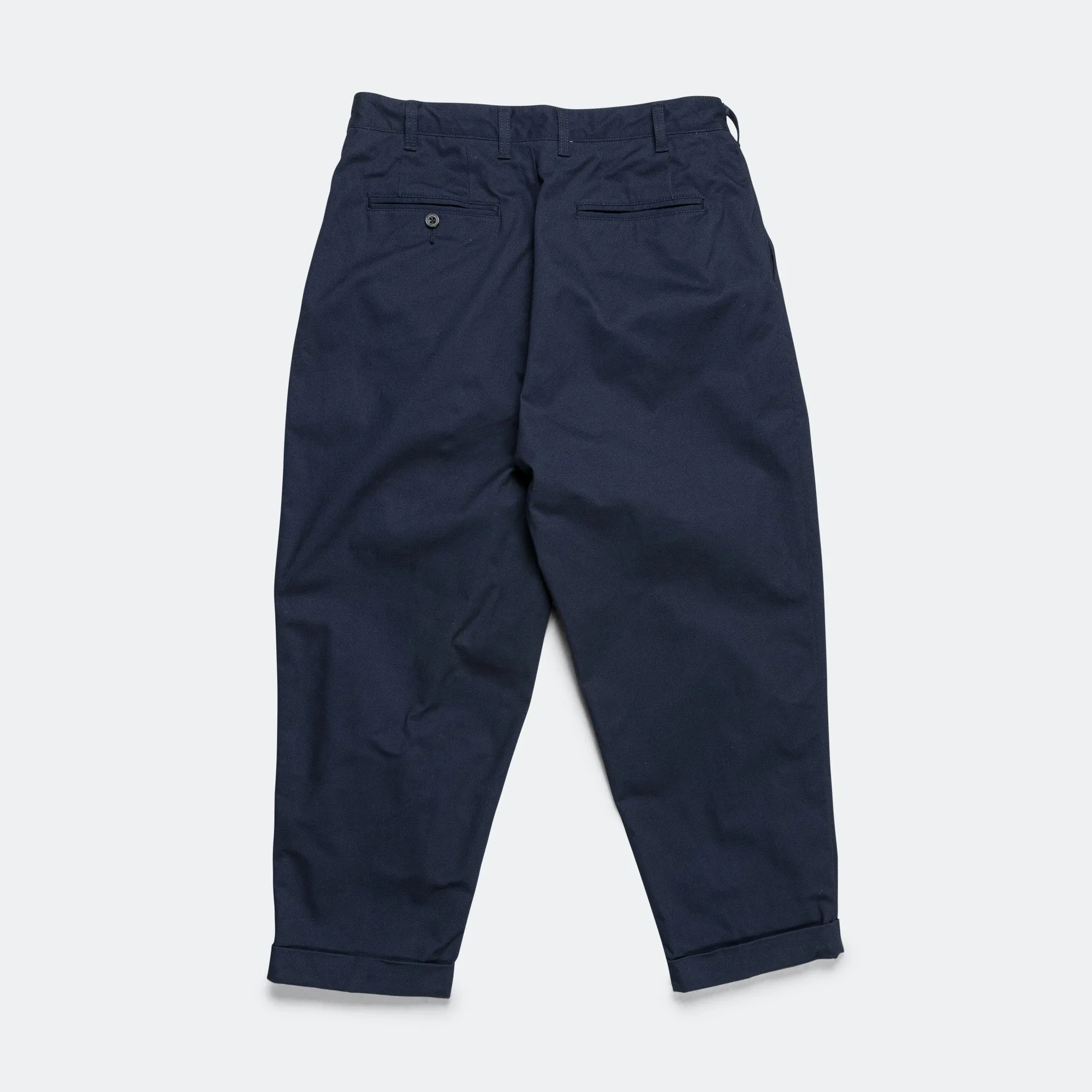 Beams Clothing 2 Pleats Trousers Twill - Navy
