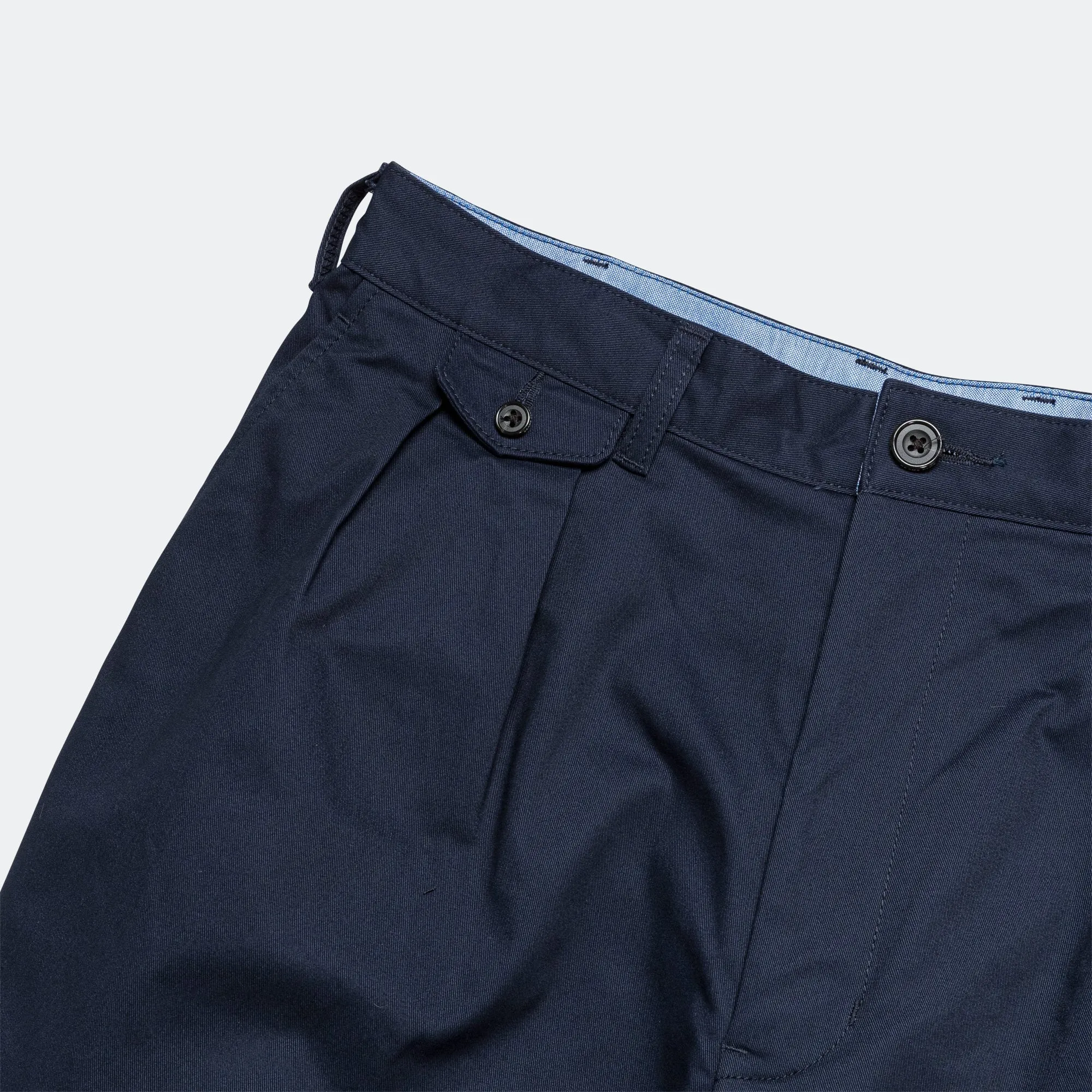 Beams Clothing 2 Pleats Trousers Twill - Navy
