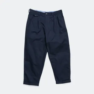Beams Clothing 2 Pleats Trousers Twill - Navy