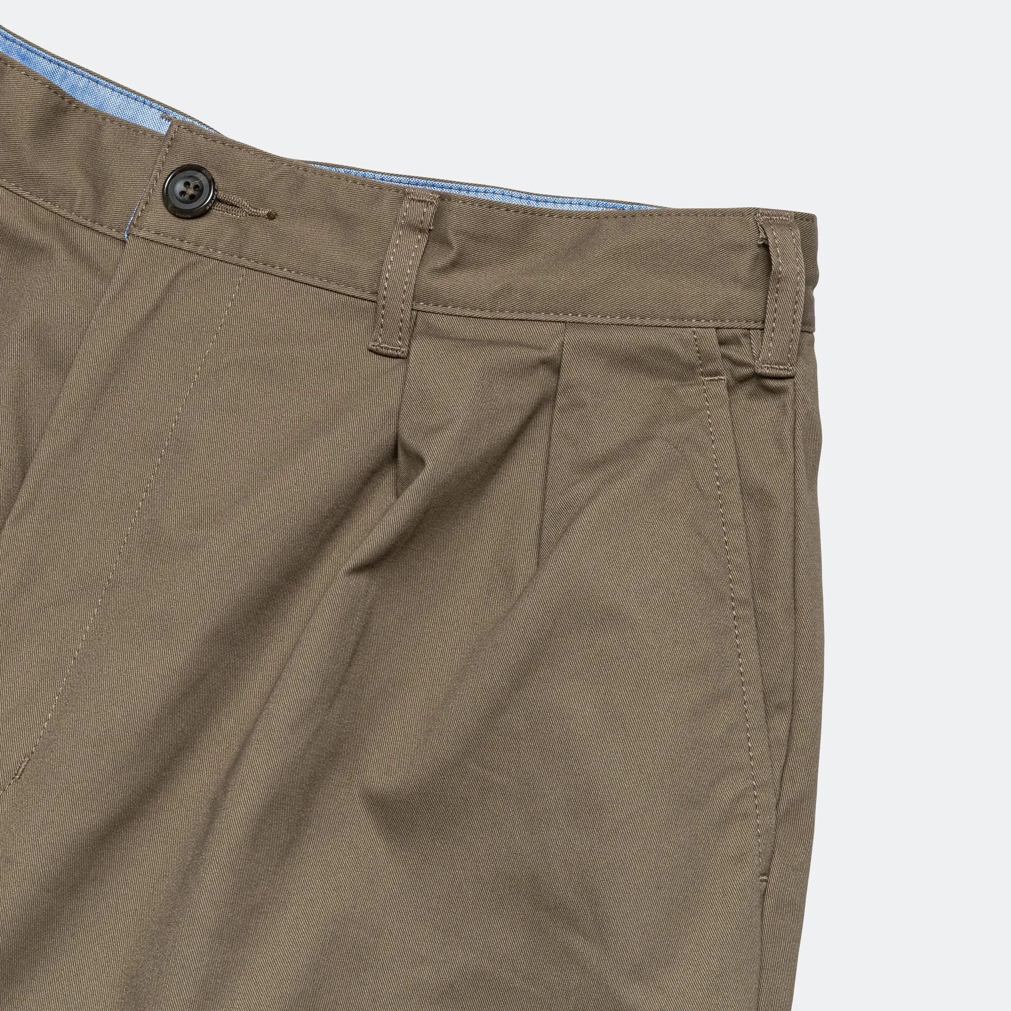 Beams Clothing 2 Pleats Trousers Twill - Olive
