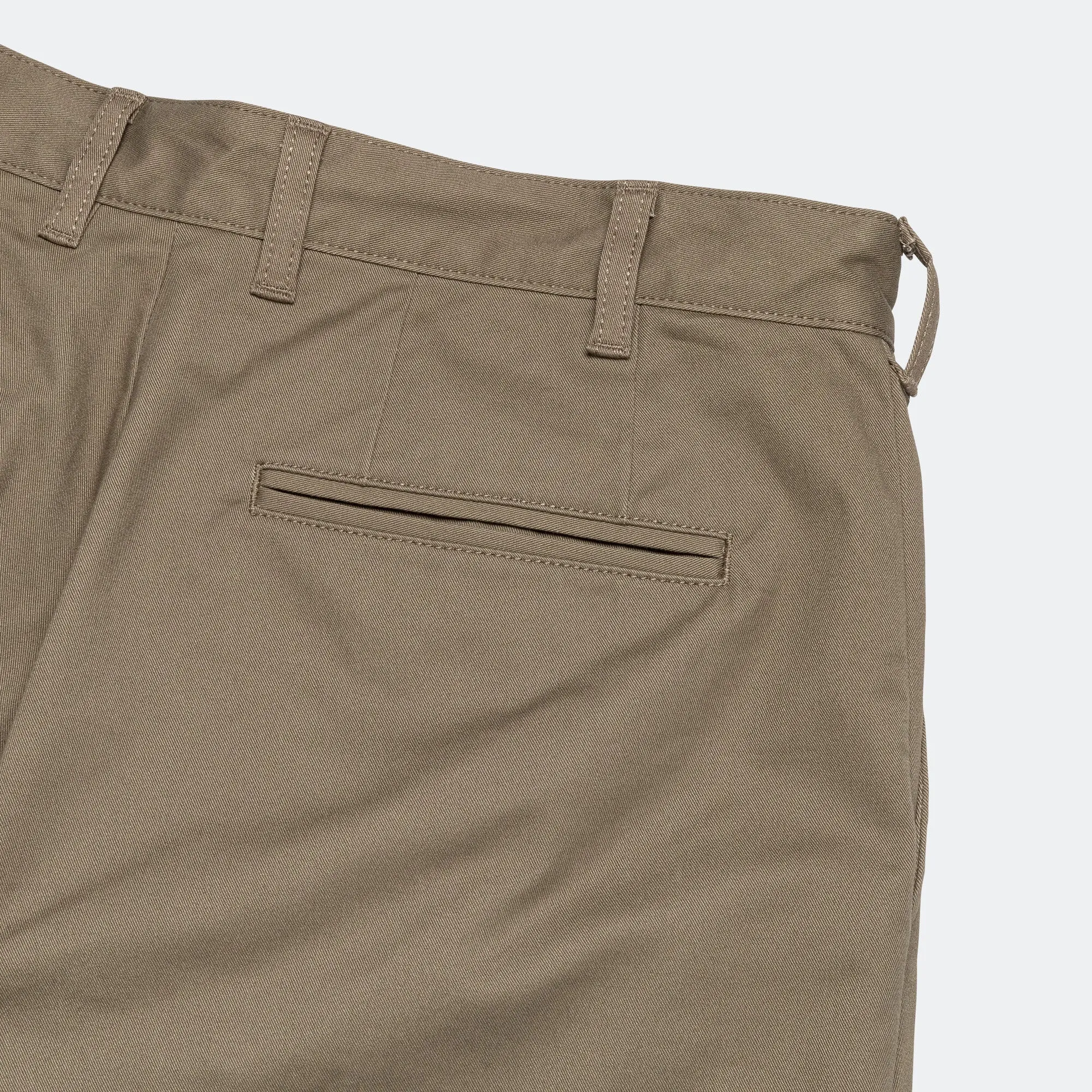 Beams Clothing 2 Pleats Trousers Twill - Olive