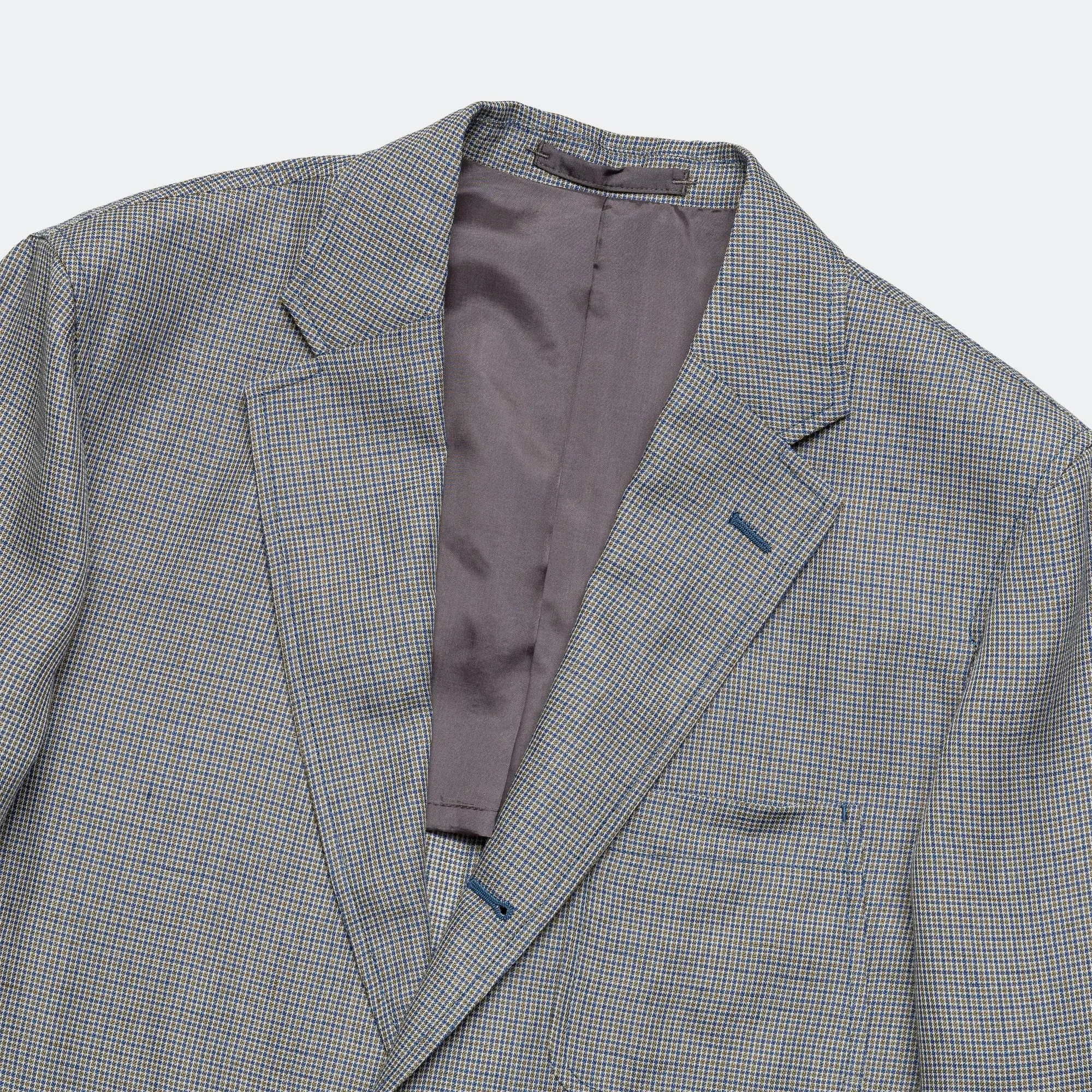 Beams Clothing 3B Box-fit Linen Cupra Gun Club Check - Grey