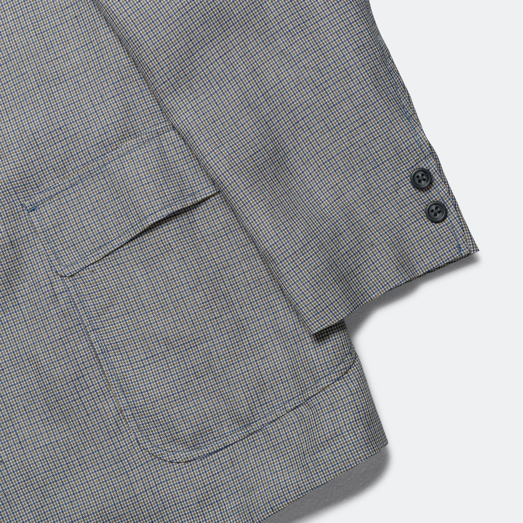 Beams Clothing 3B Box-fit Linen Cupra Gun Club Check - Grey