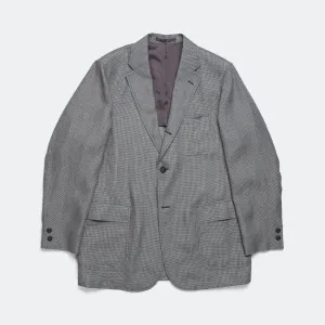 Beams Clothing 3B Box-fit Linen Cupra Gun Club Check - Grey