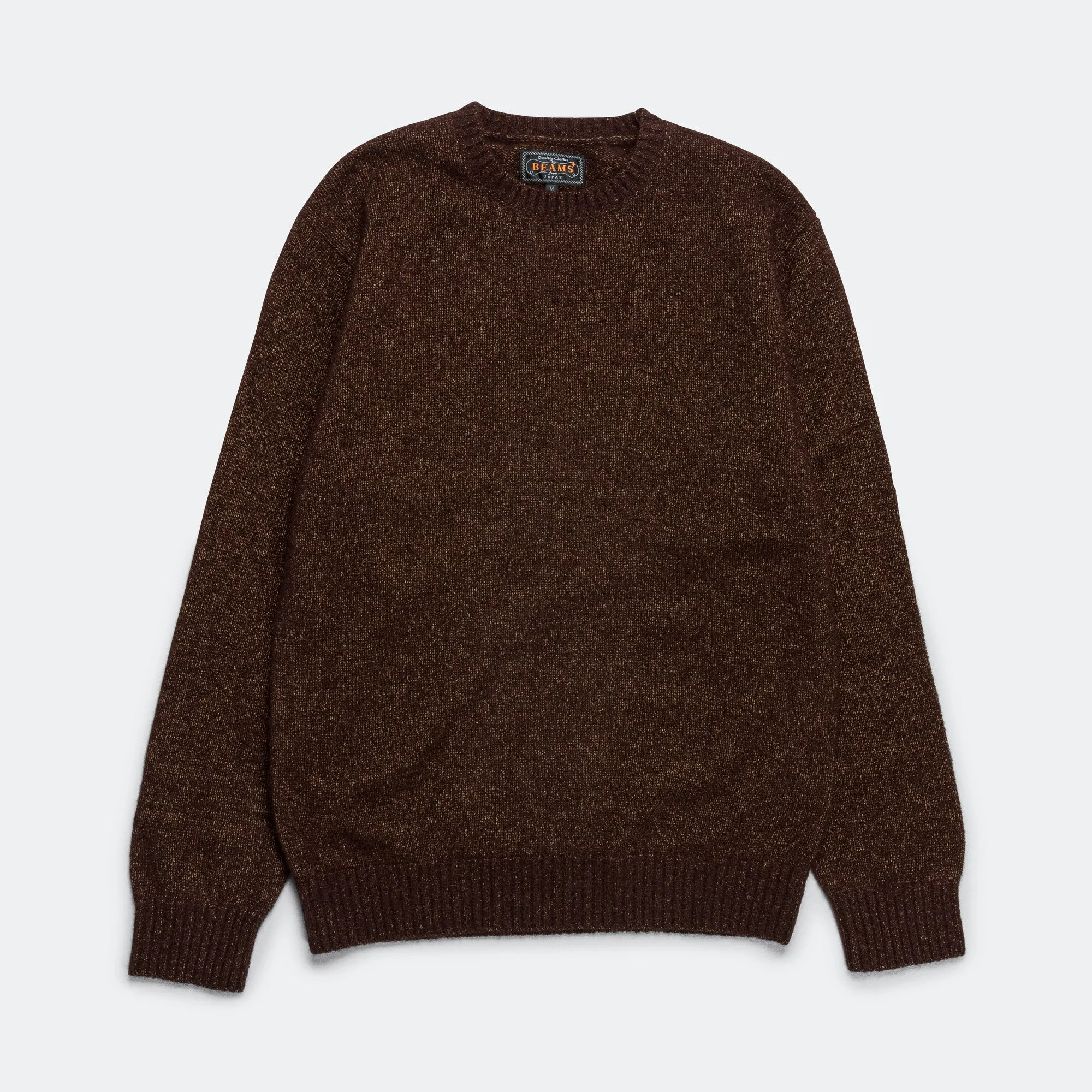 Beams Clothing 7G Cashmere Silk Crew - Brown