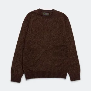 Beams Clothing 7G Cashmere Silk Crew - Brown