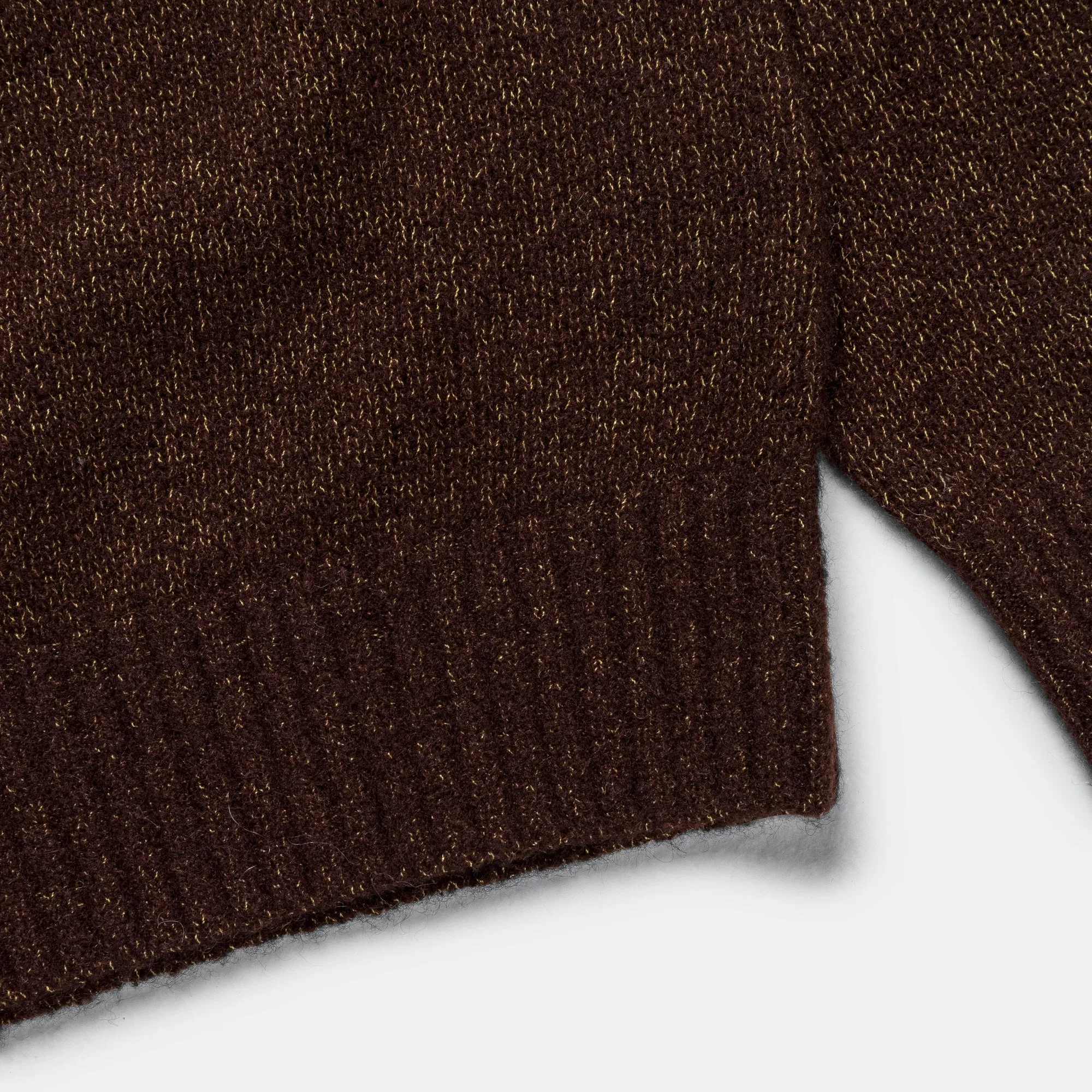 Beams Clothing 7G Cashmere Silk Crew - Brown