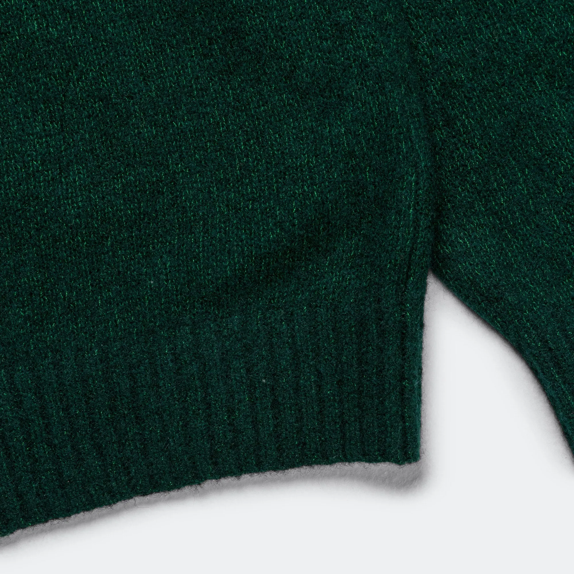 Beams Clothing 7G Cashmere Silk Crew - Green