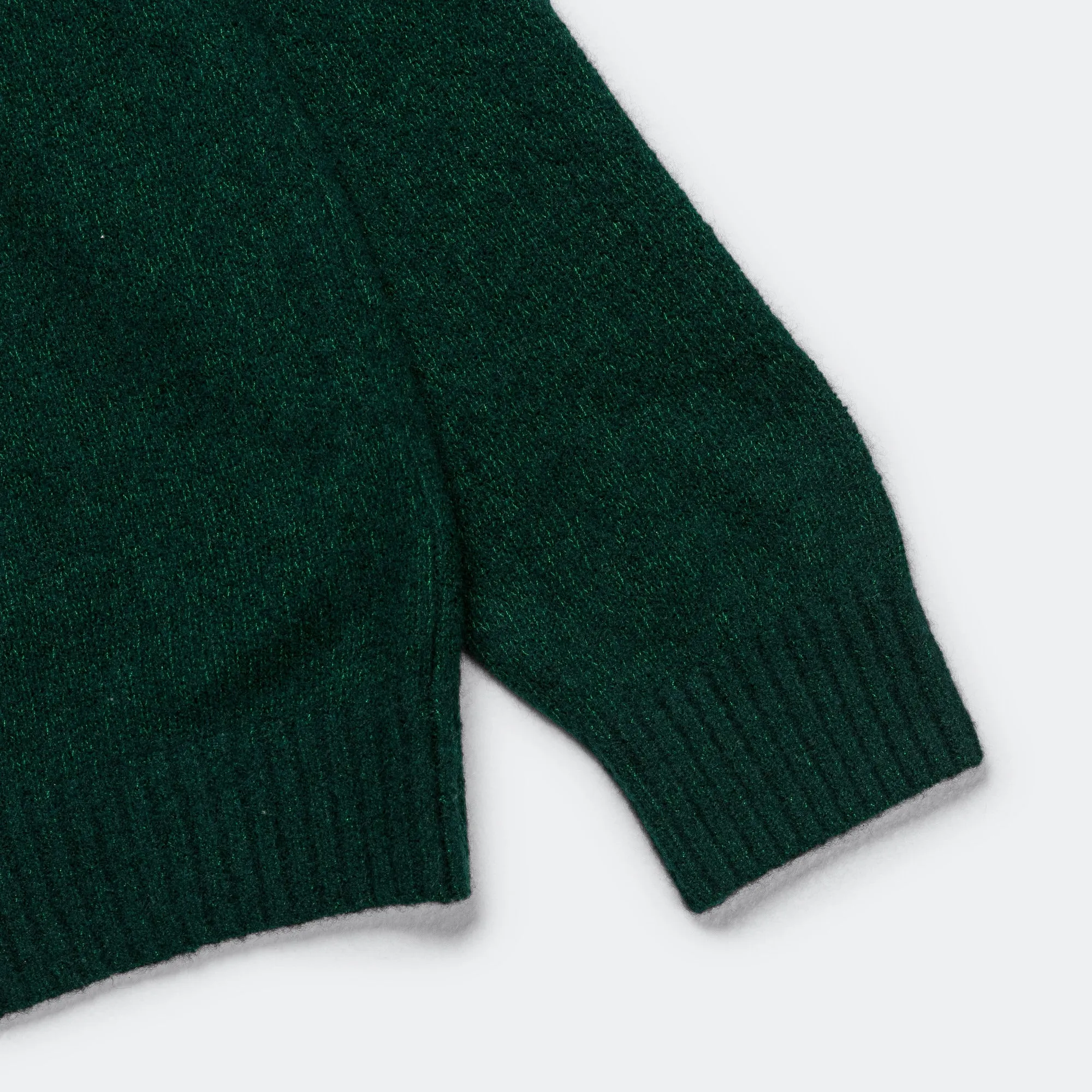 Beams Clothing 7G Cashmere Silk Crew - Green