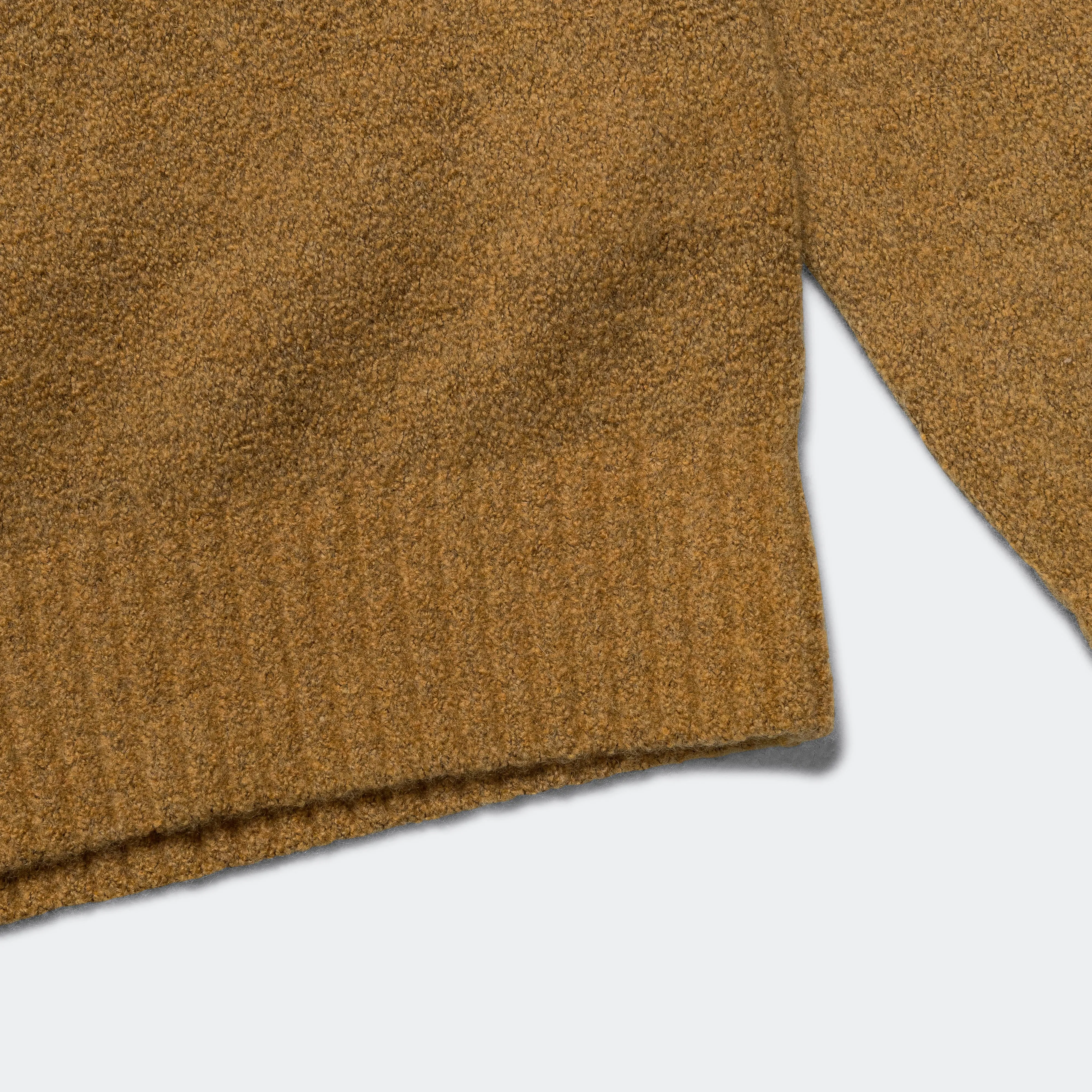 Beams Clothing 7G Cashmere/Silk Crew - Camel