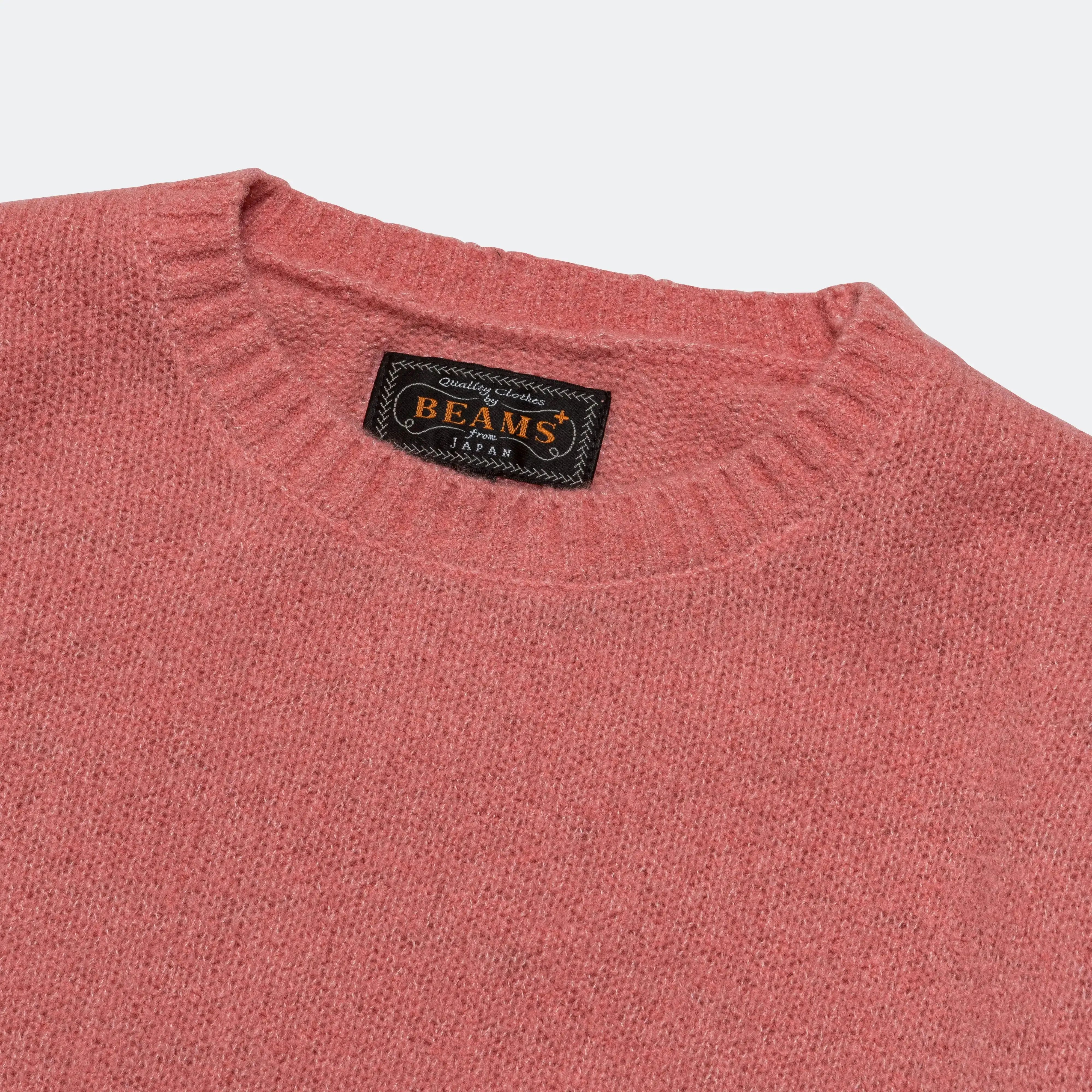 Beams Clothing 7G Cashmere/Silk Crew - Pink