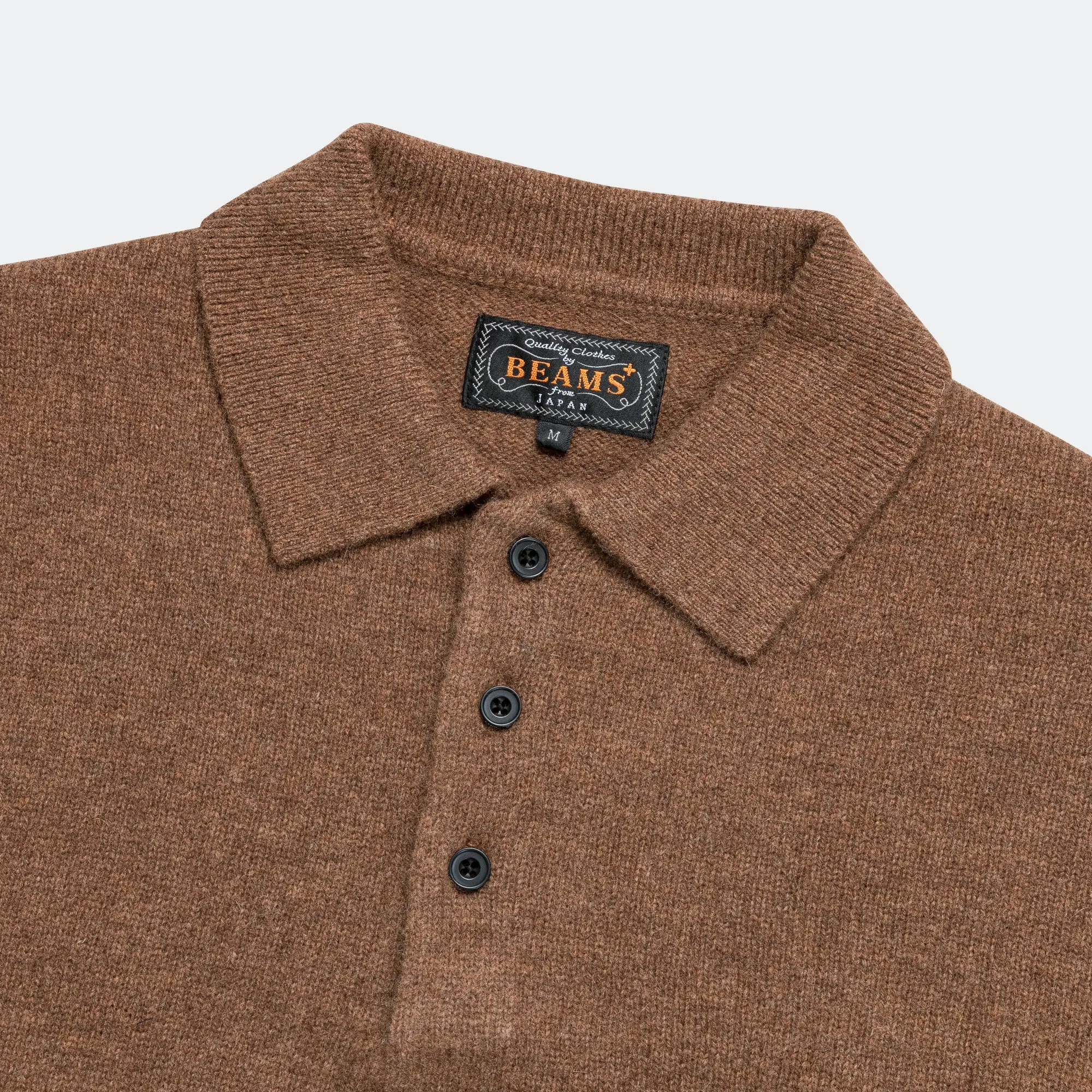 Beams Clothing 9G Knit Polo - Brown