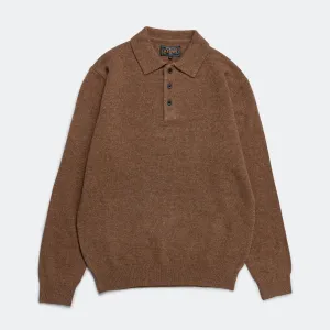Beams Clothing 9G Knit Polo - Brown
