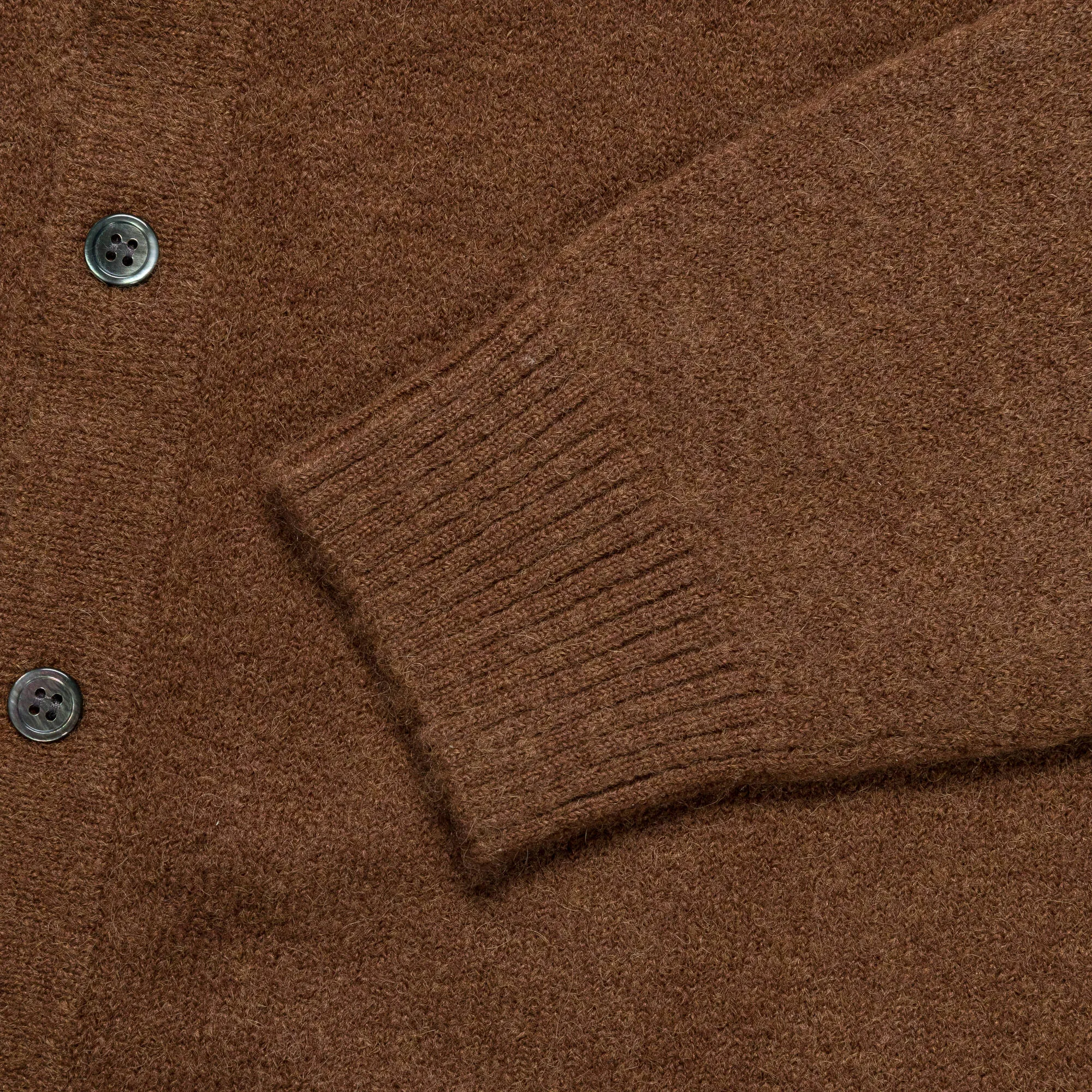 Beams Clothing Alpaca Mix Polo Cardigan - Light Brown