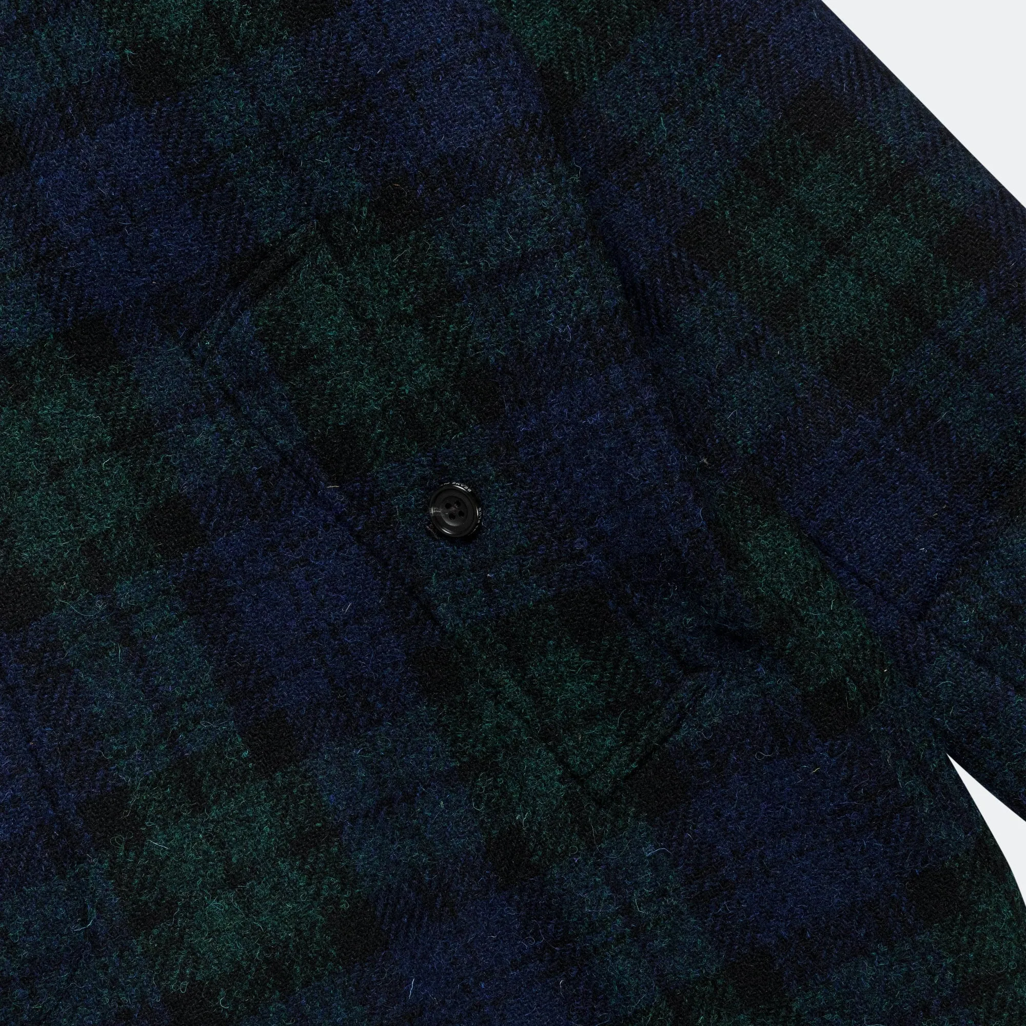 Beams Clothing Bal Collar Coat Harris Tweed - Blackwatch