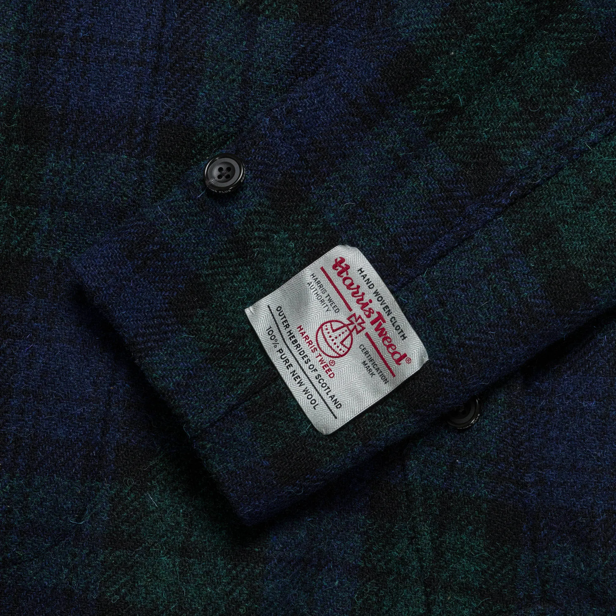 Beams Clothing Bal Collar Coat Harris Tweed - Blackwatch