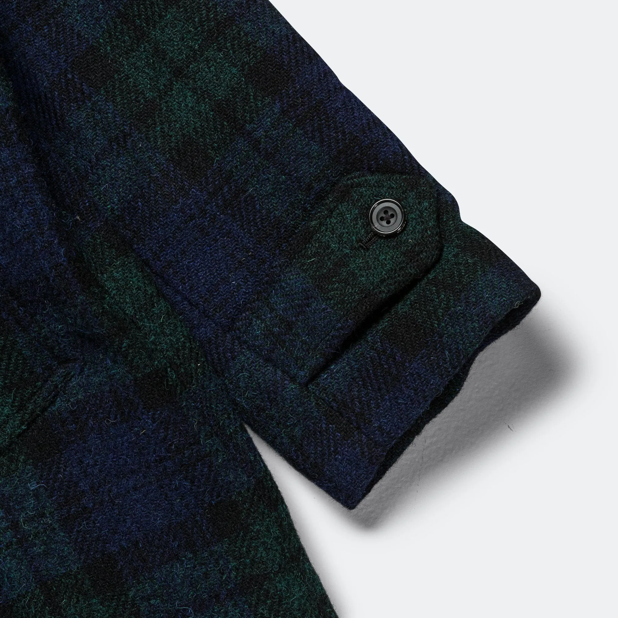 Beams Clothing Bal Collar Coat Harris Tweed - Blackwatch