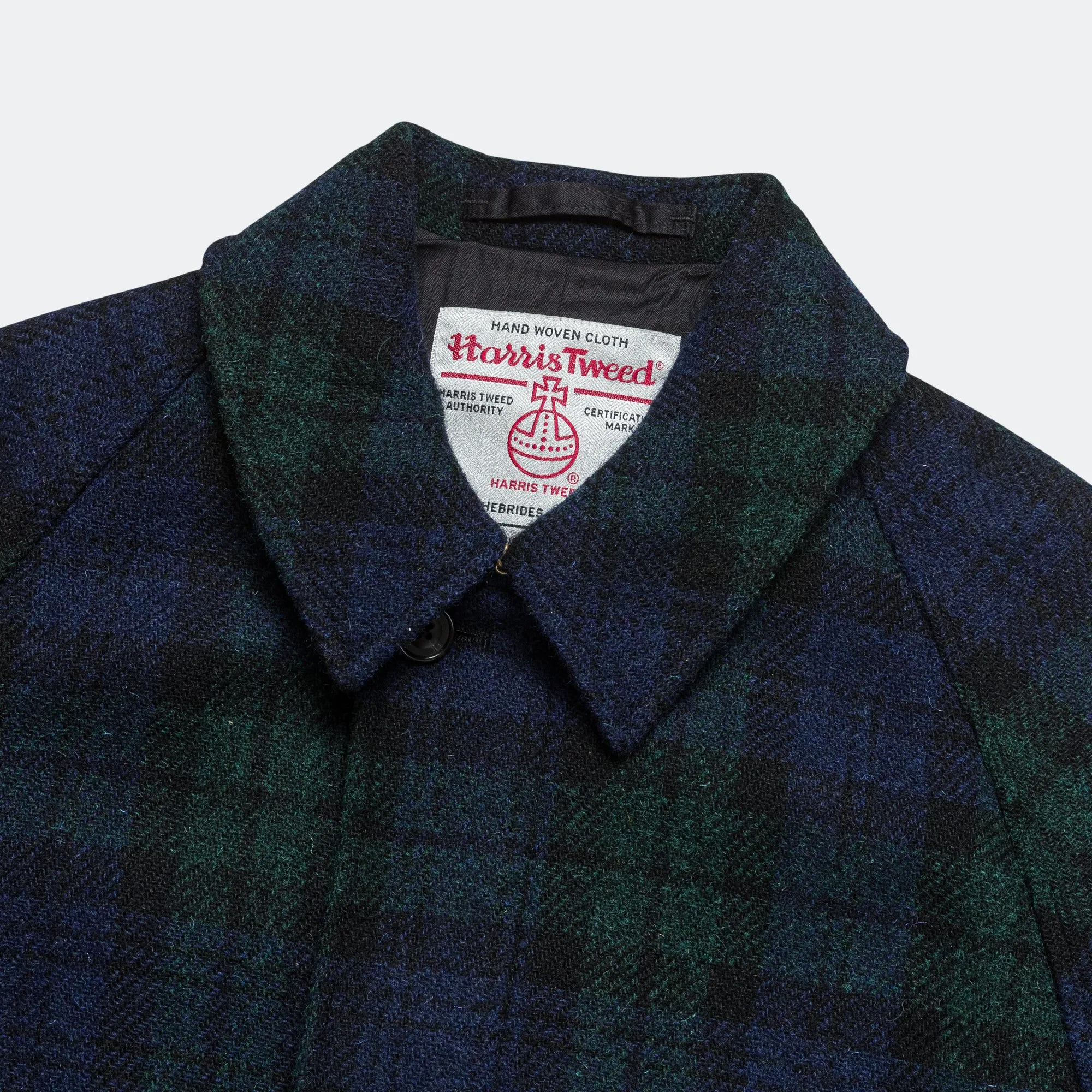 Beams Clothing Bal Collar Coat Harris Tweed - Blackwatch