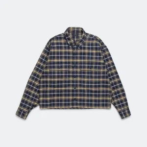 Beams Clothing BSL Short Plaid Shirt - Navy