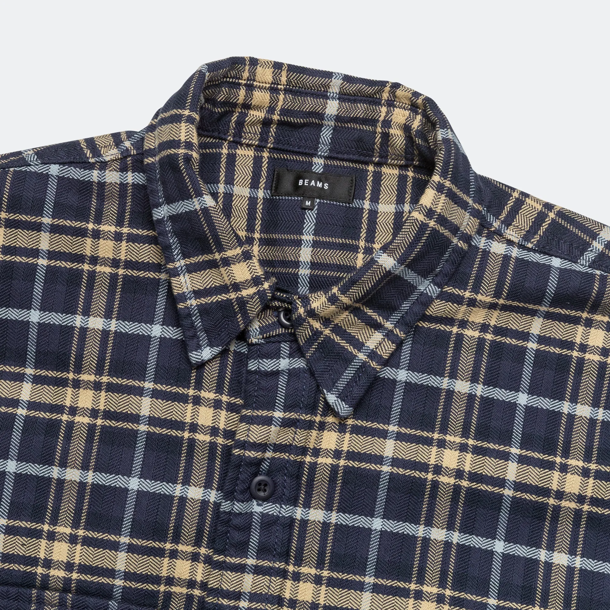 Beams Clothing BSL Short Plaid Shirt - Navy