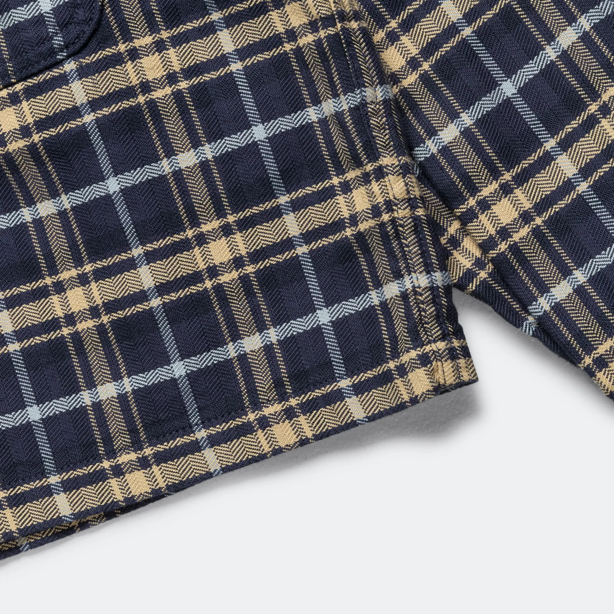 Beams Clothing BSL Short Plaid Shirt - Navy