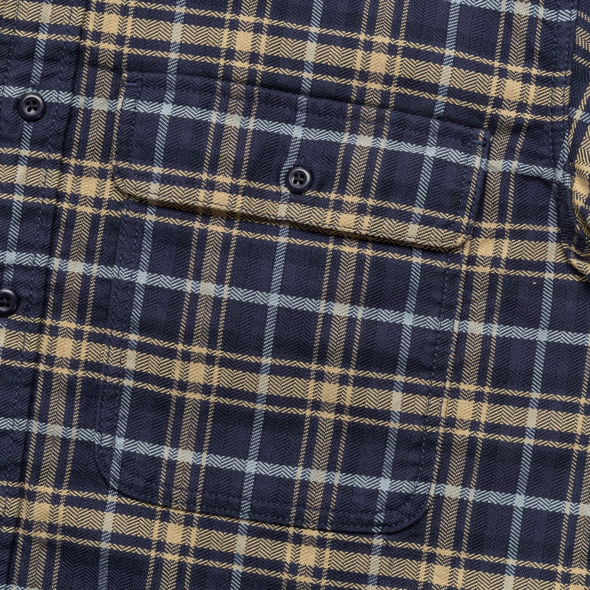 Beams Clothing BSL Short Plaid Shirt - Navy