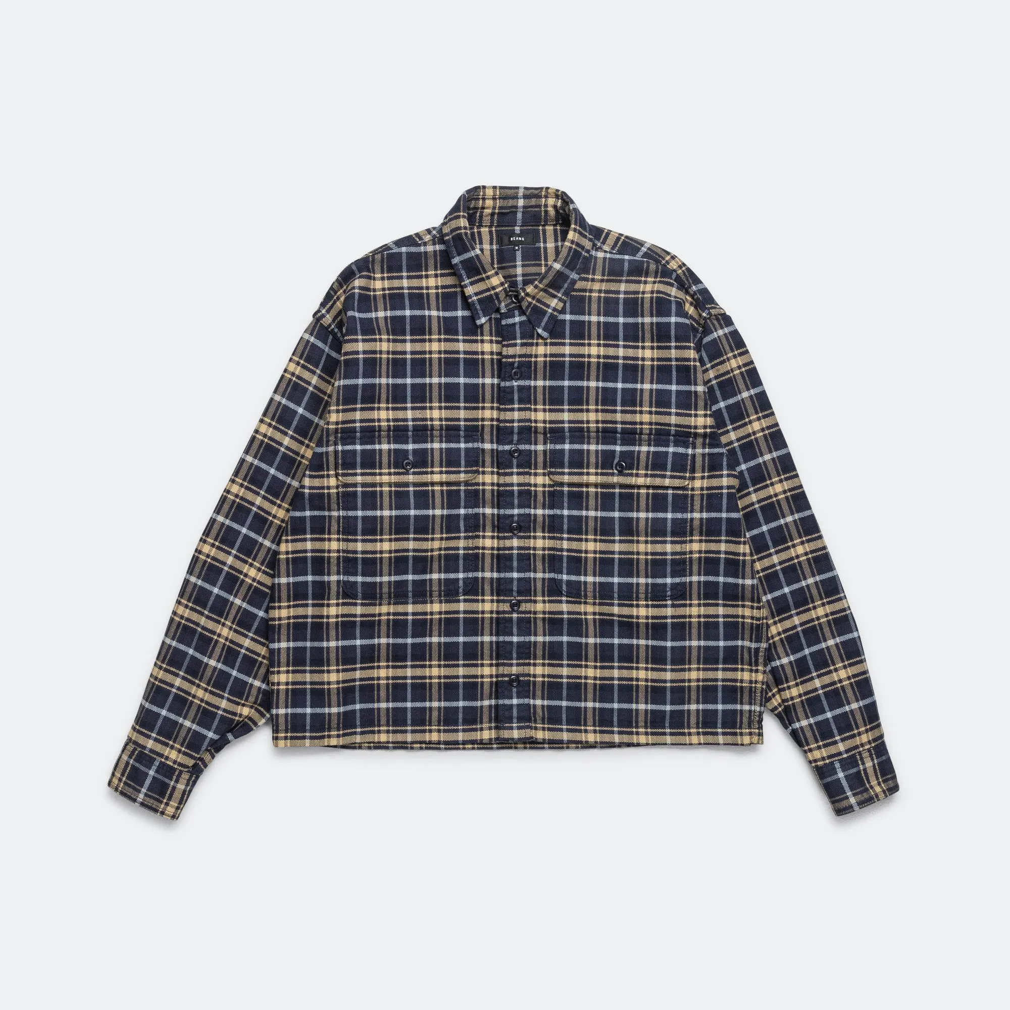 Beams Clothing BSL Short Plaid Shirt - Navy