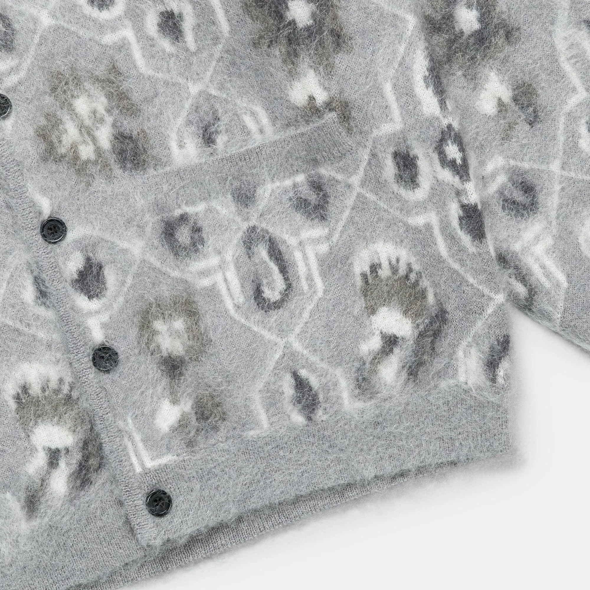 Beams Clothing Cardigan Botanical - Grey