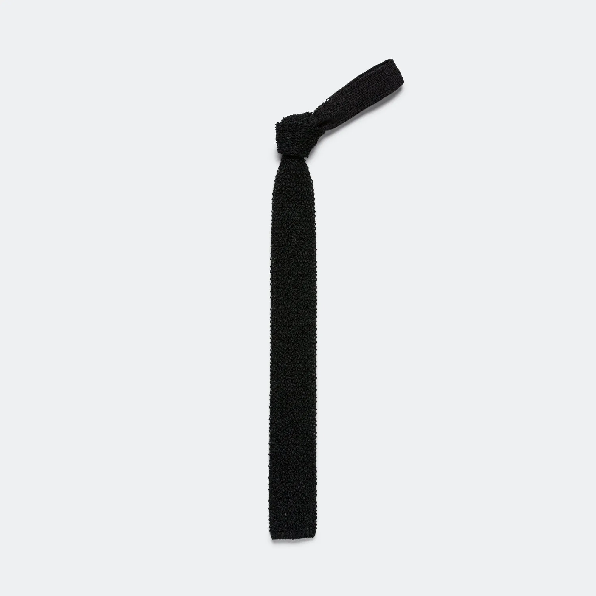 Beams Clothing Cotton Knit Tie Solid - Black