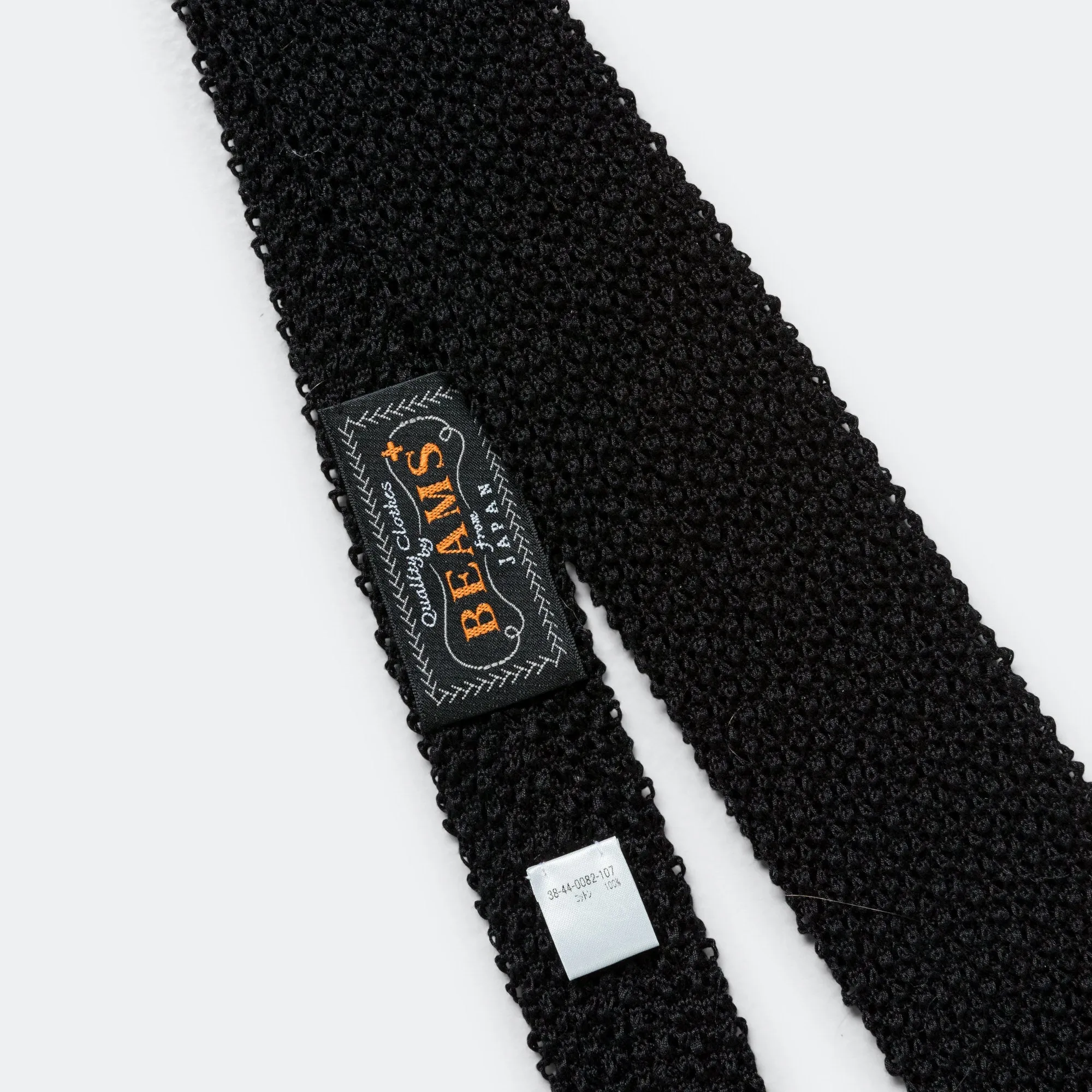 Beams Clothing Cotton Knit Tie Solid - Black