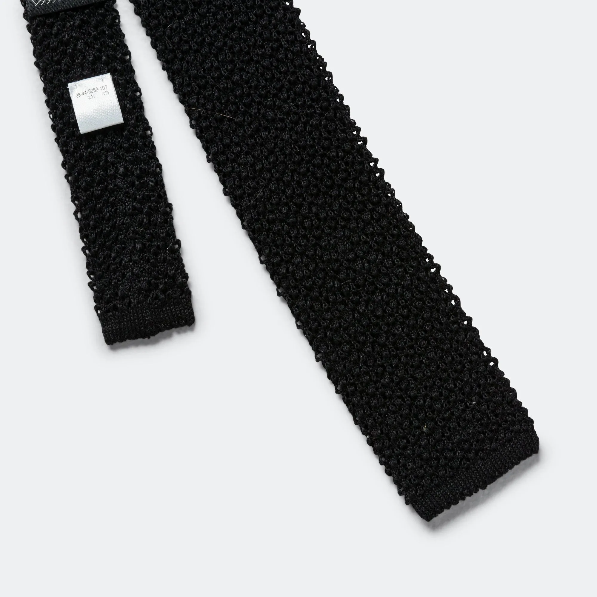 Beams Clothing Cotton Knit Tie Solid - Black