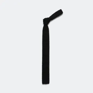 Beams Clothing Cotton Knit Tie Solid - Black