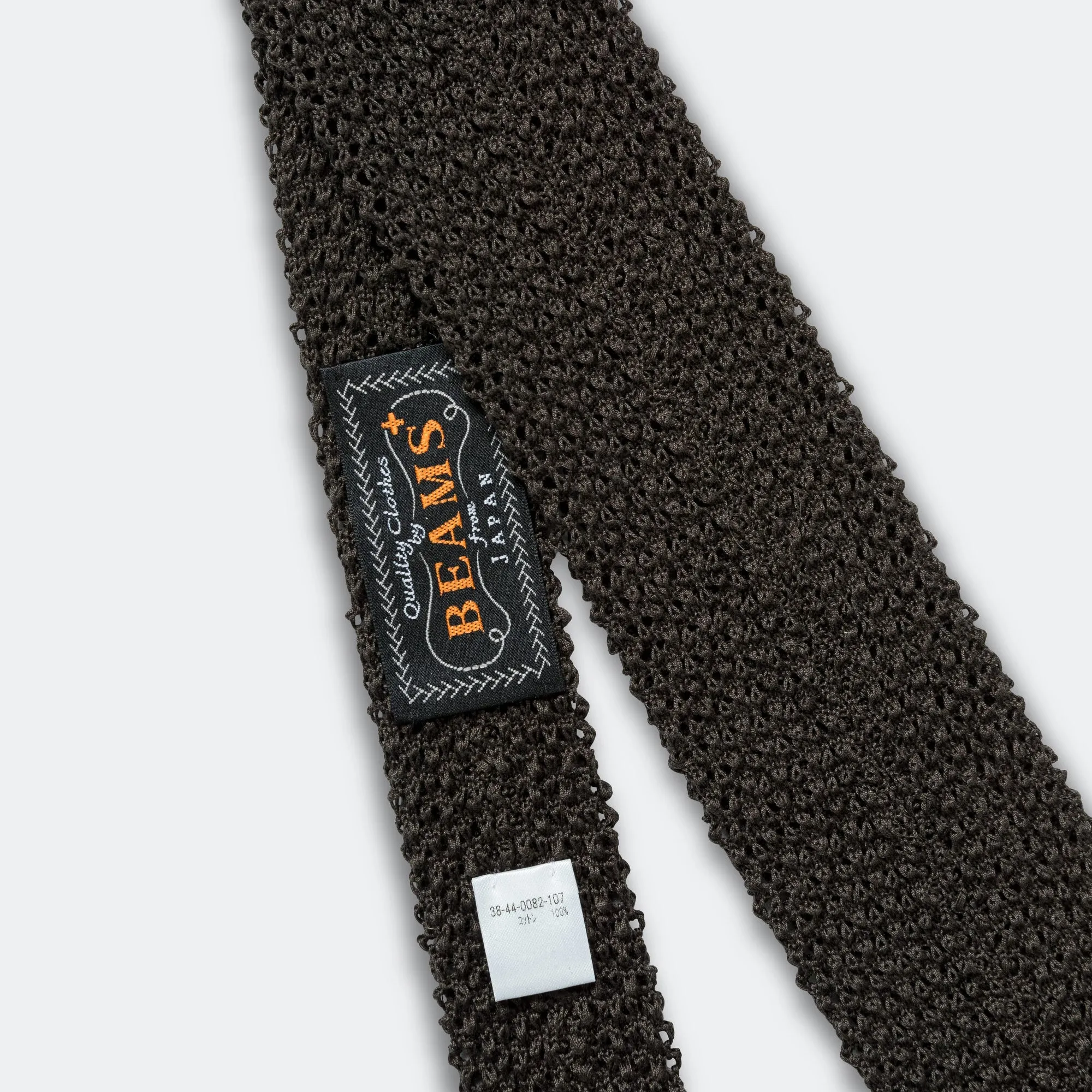 Beams Clothing Cotton Knit Tie Solid - Olive