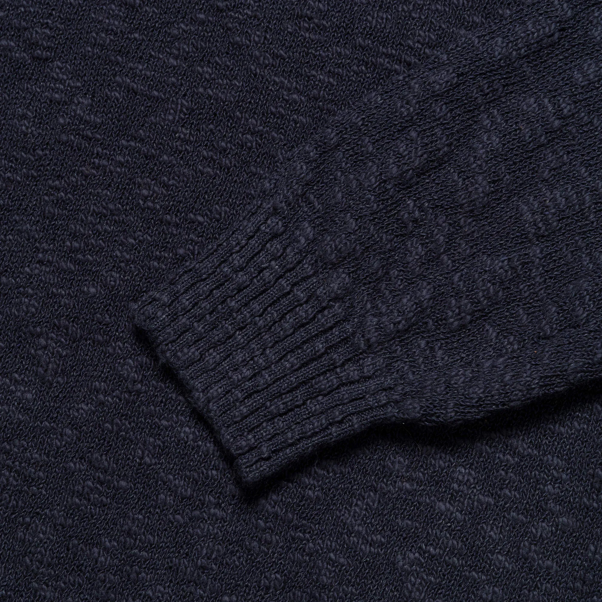 Beams Clothing Crew Cotton Hemp 5G - Navy