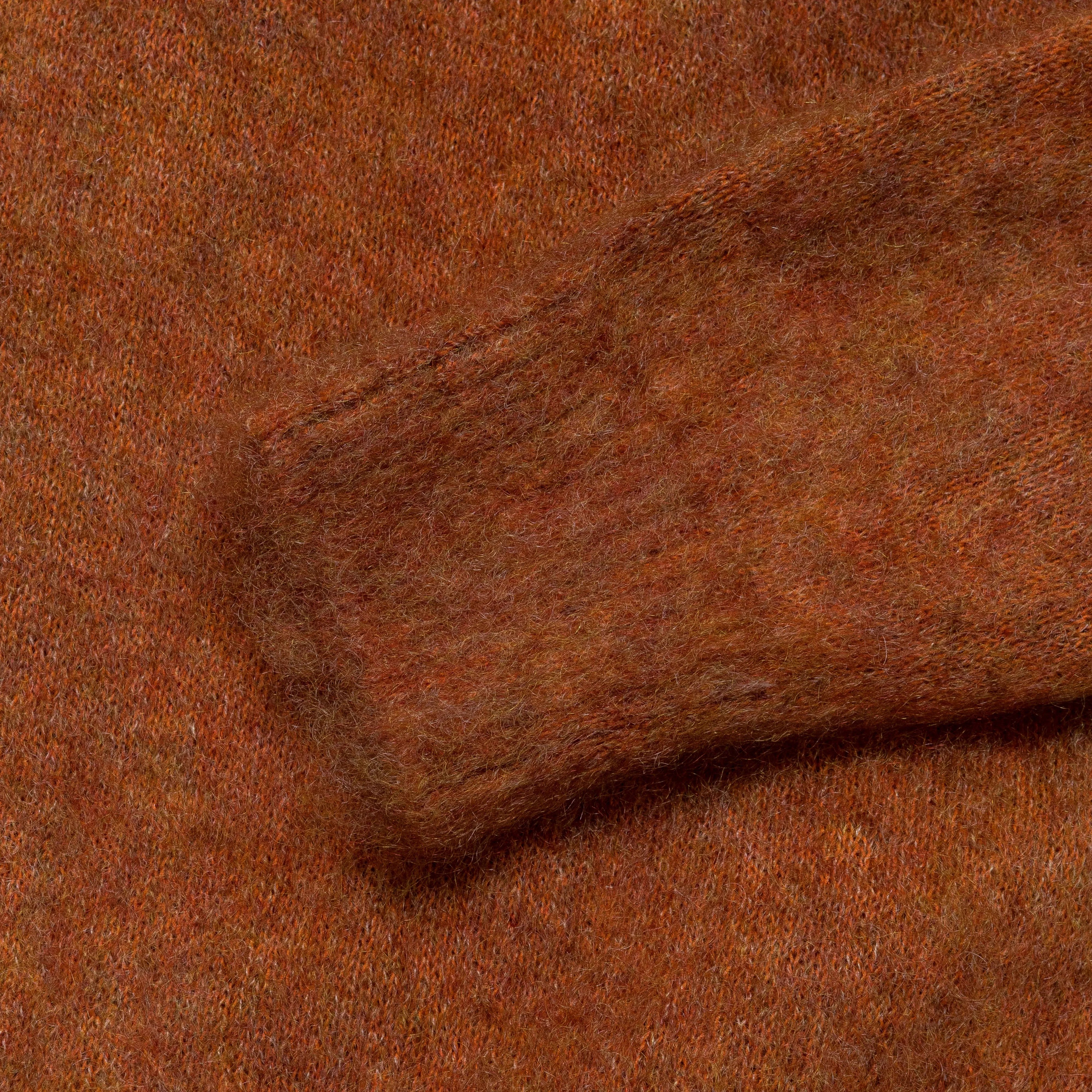 Beams Clothing Crew Neck Stretch Mohair - Orange