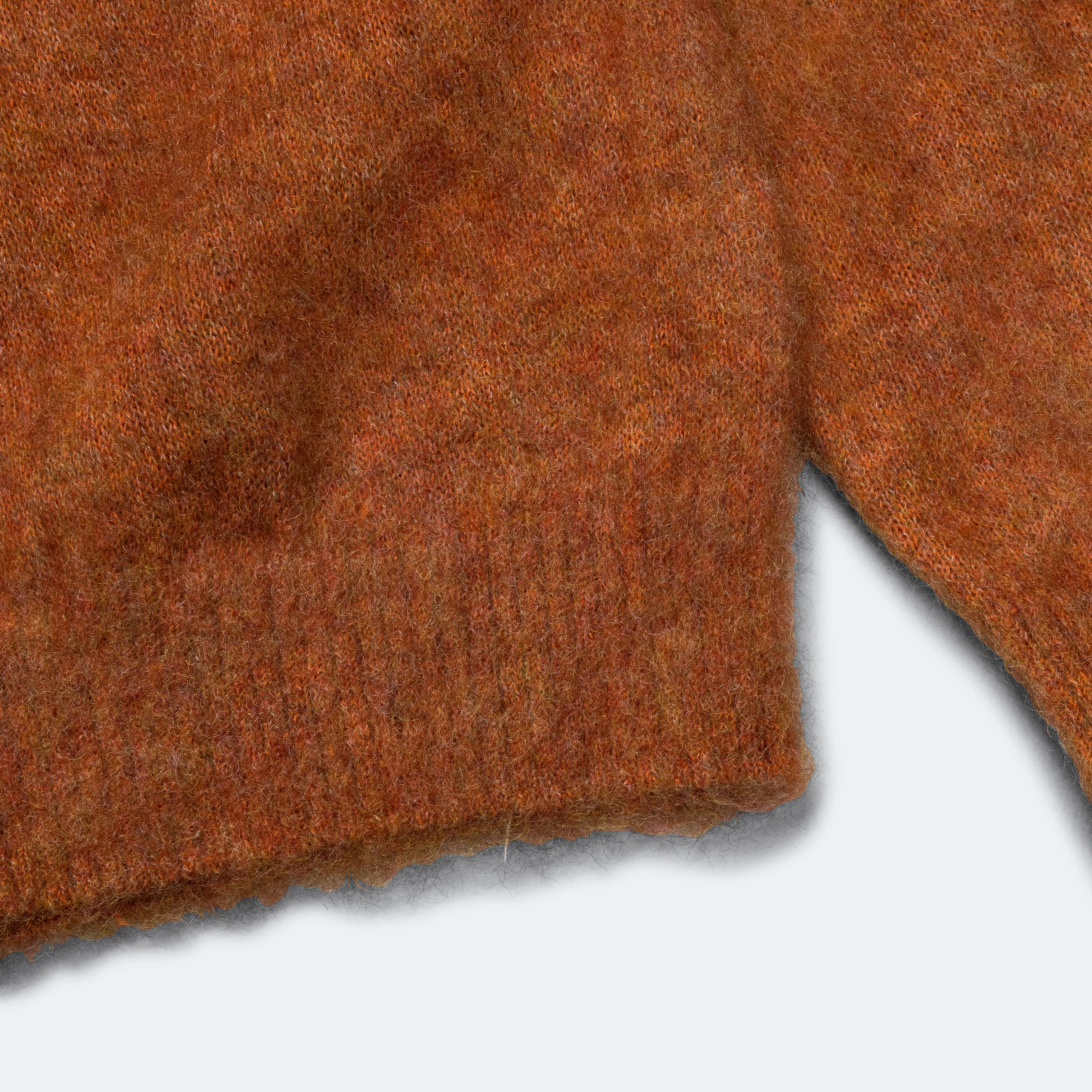 Beams Clothing Crew Neck Stretch Mohair - Orange