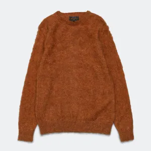Beams Clothing Crew Neck Stretch Mohair - Orange
