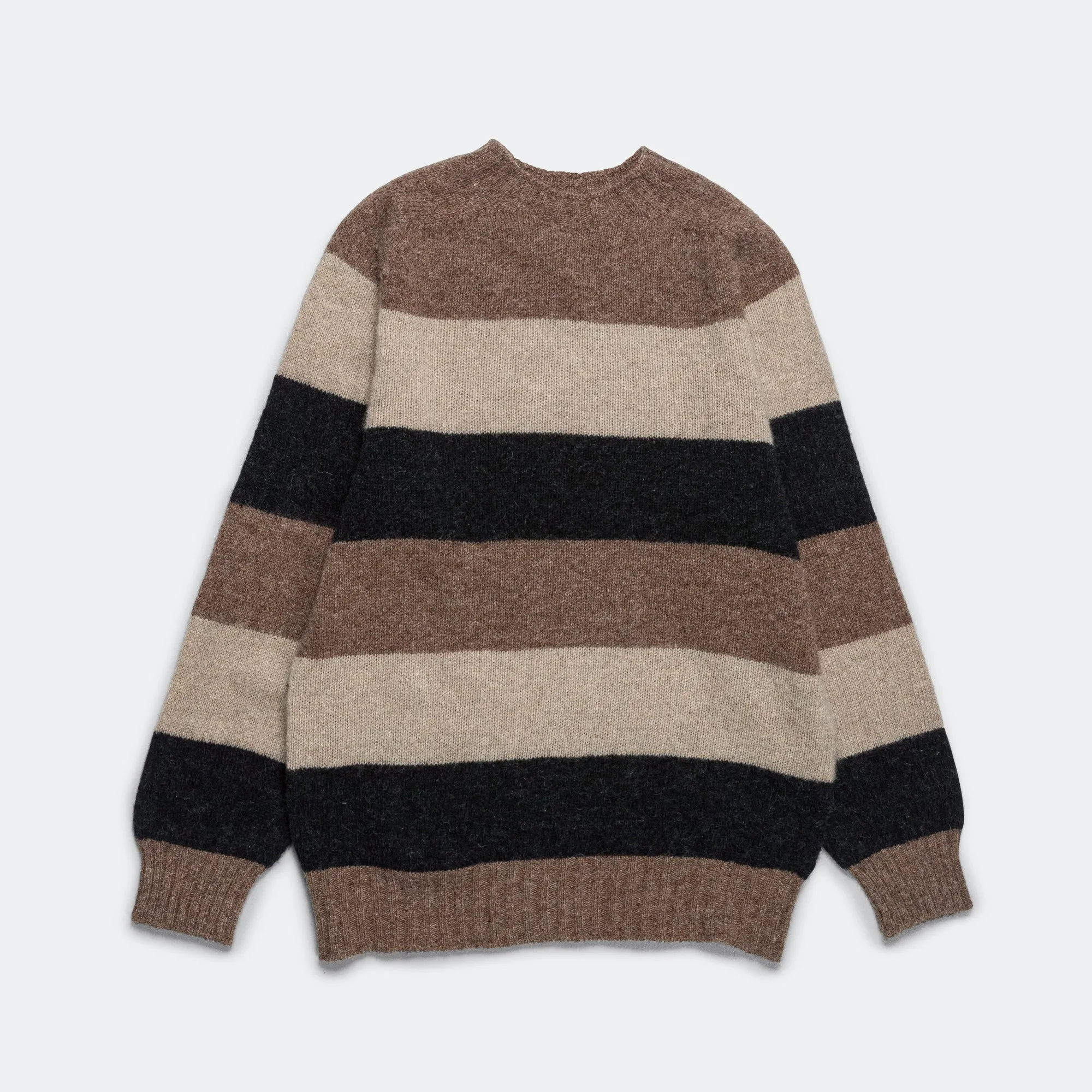 Beams Clothing Crew Stripe Shaggy - Light Brown