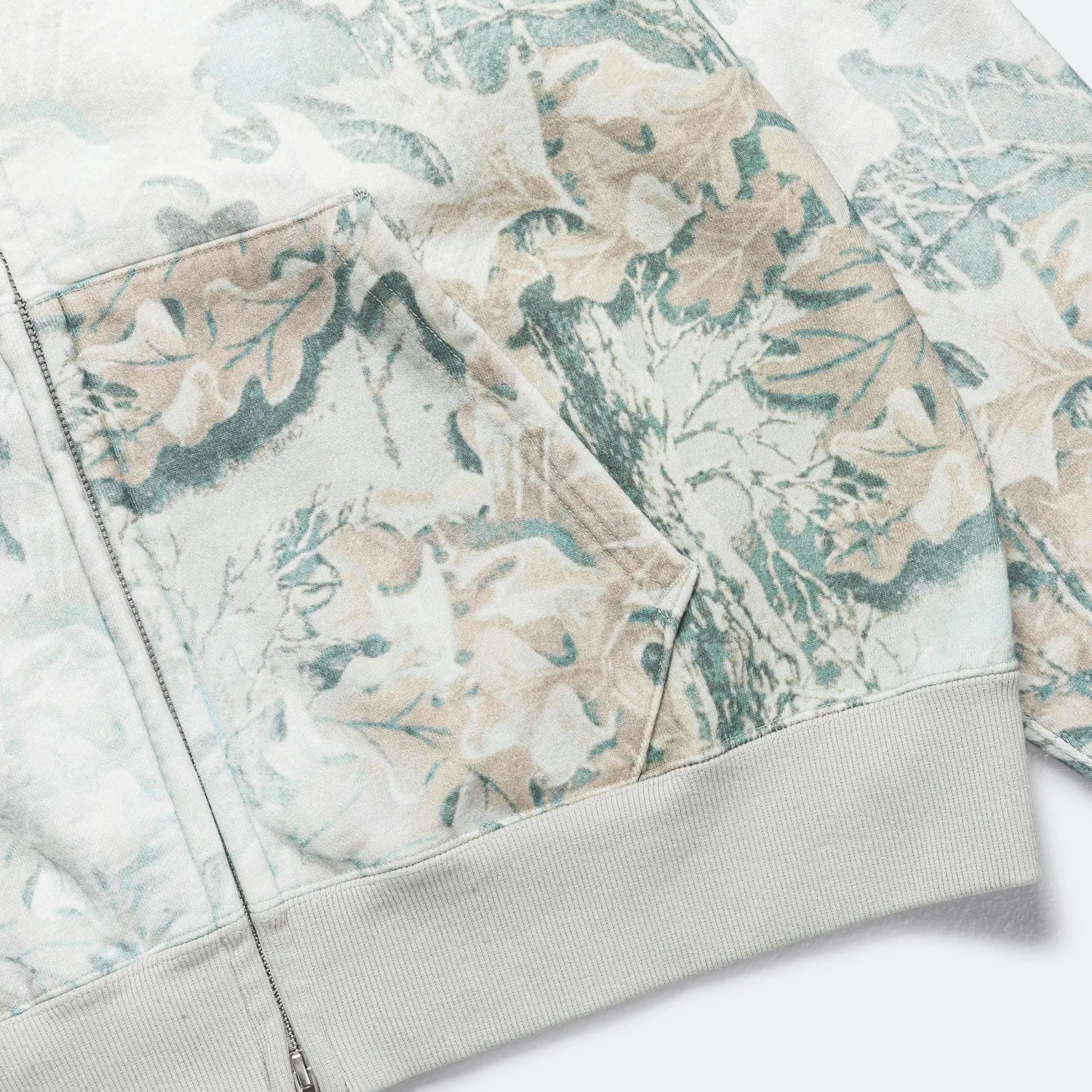 Beams Clothing Faded Print Zip-Up Hoodie - Realtree