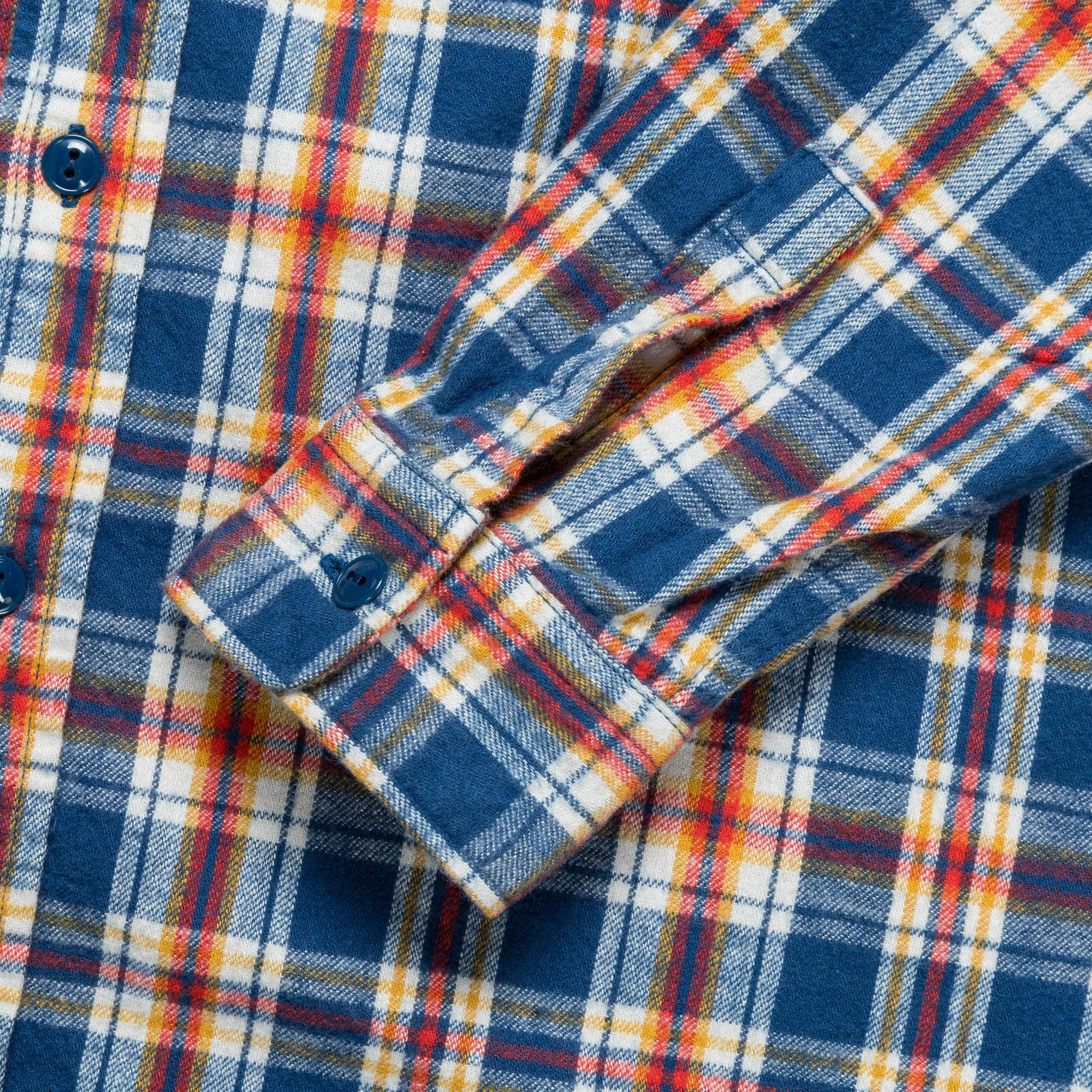 Beams Clothing GUIDE-SHT Brushed Flannel - Blue