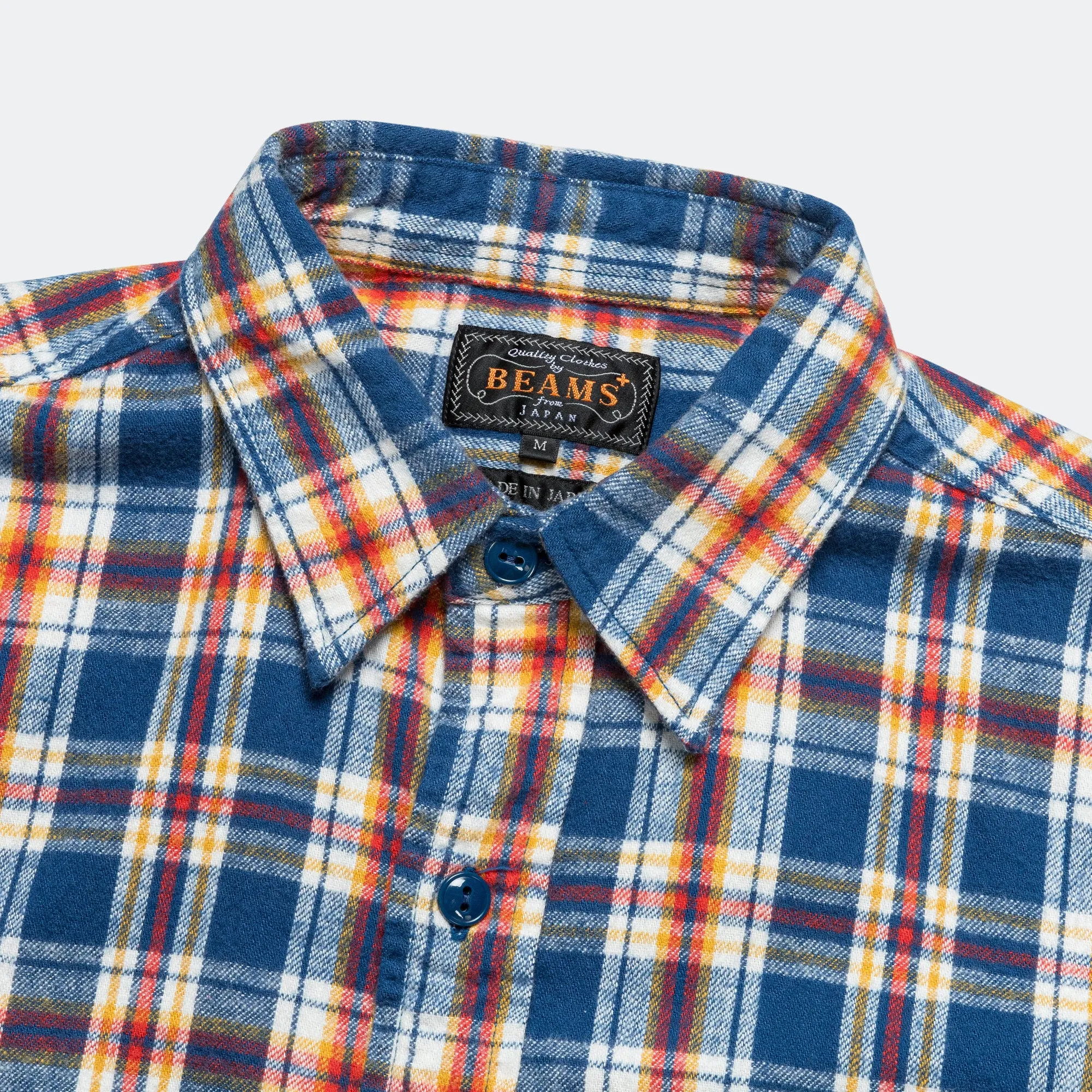 Beams Clothing GUIDE-SHT Brushed Flannel - Blue