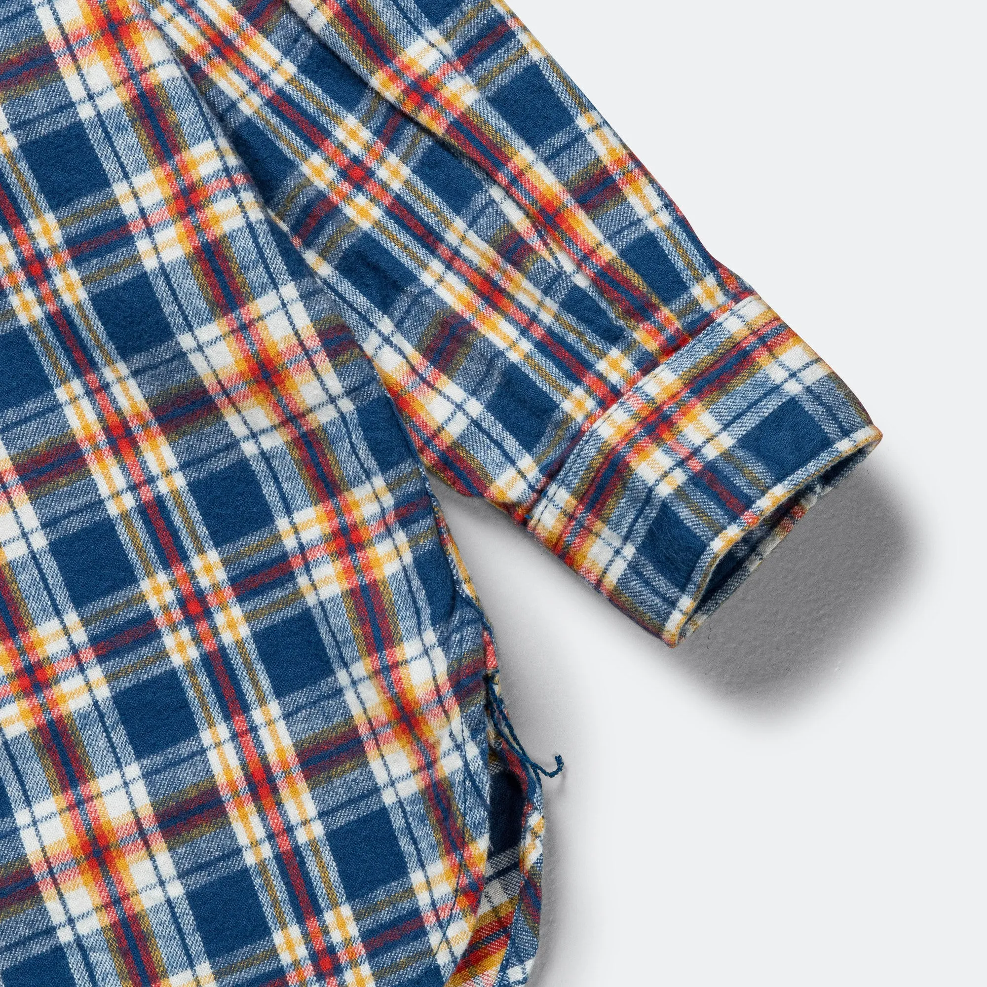 Beams Clothing GUIDE-SHT Brushed Flannel - Blue