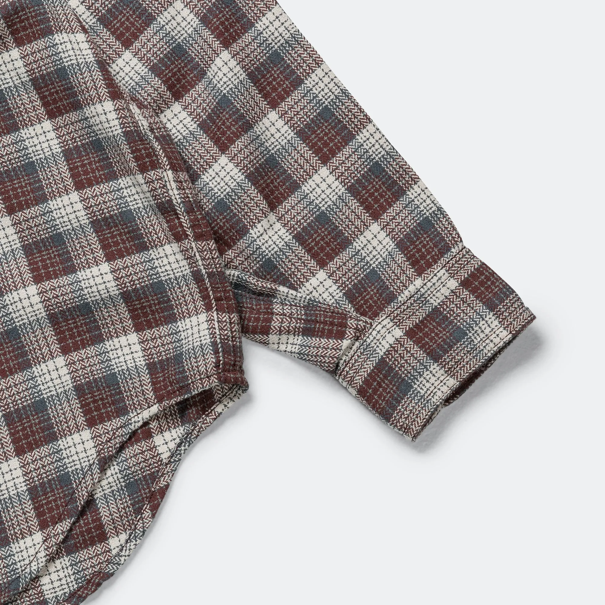 Beams Clothing Herringbone Twill Check Work Shirt - Brown