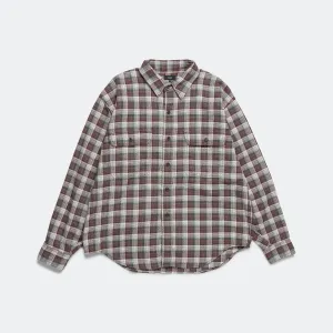 Beams Clothing Herringbone Twill Check Work Shirt - Brown